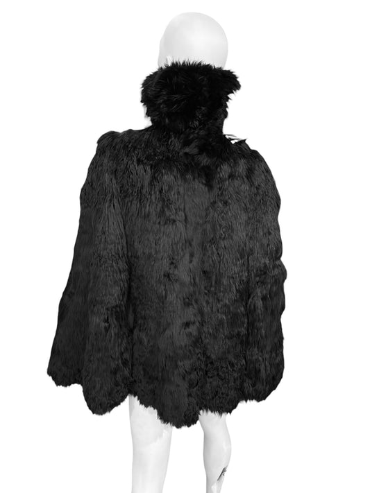ALAIA FW2017 BLACK ALPACA FUR CAPE