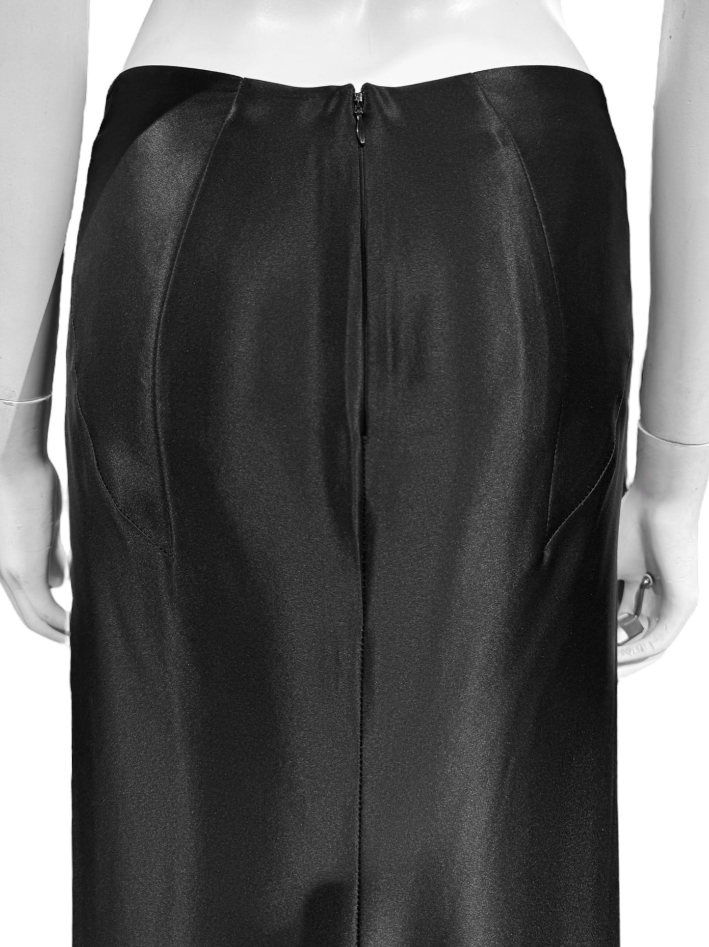 ALEXANDER MCQUEEN SS1999 «NO. 13» BLACK SILK MAXI SKIRT