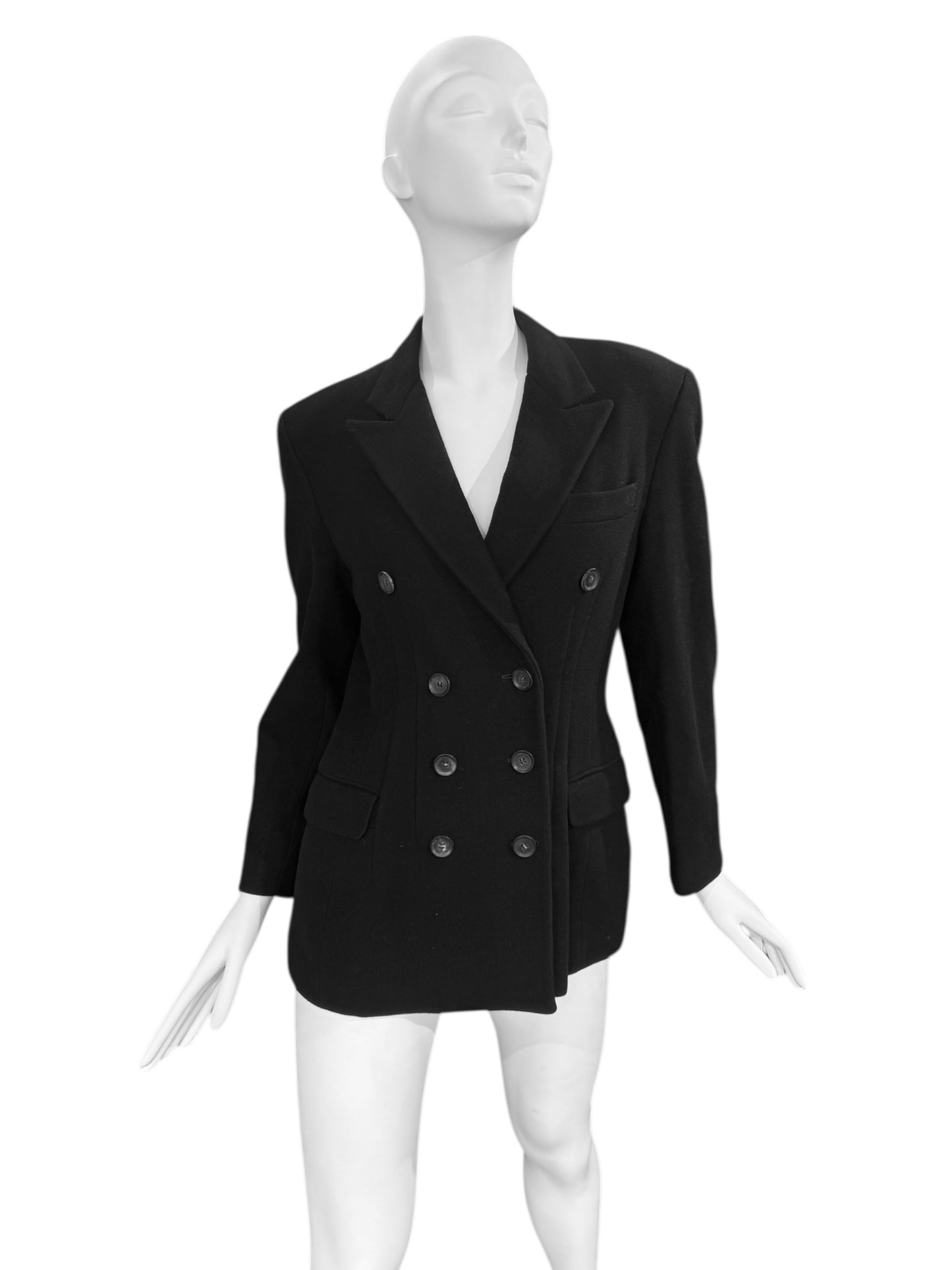 YOHJI YAMAMOTO 1980s BLACK WOOL DOUBLE BREASTED JACKET