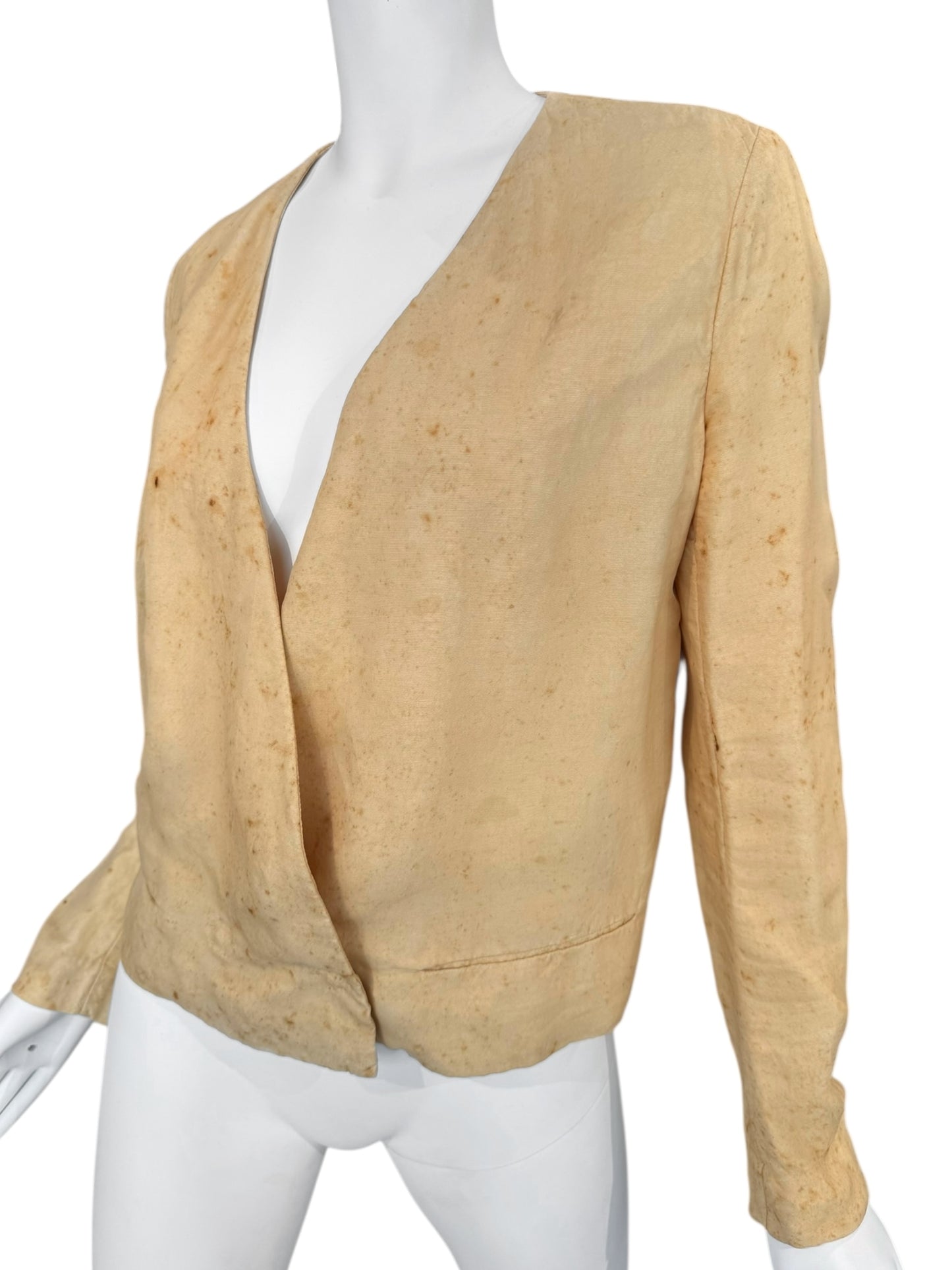 UMA WANG SS2019 YELLOW LINEN & SILK STAINED JACKET