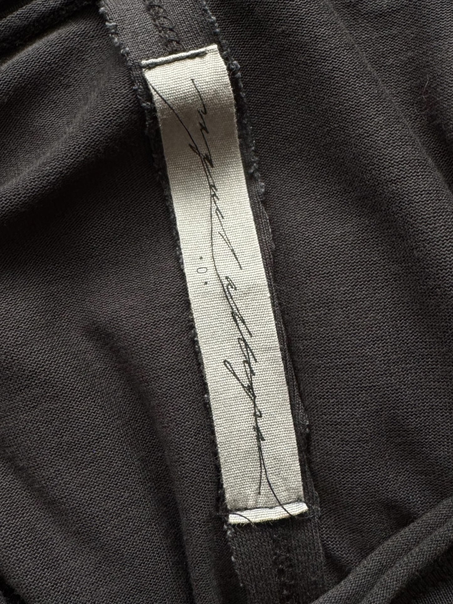 RAQUEL ALLEGRA 2010s GREY ASYMMETRICAL DISTRESS MIDI DRESS