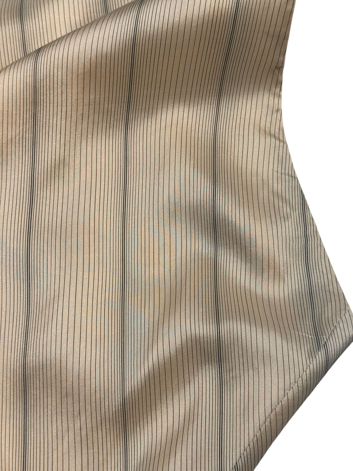 ALEXANDER MCQUEEN SS2001 «VOSS» BEIGE SILK STRIPED HALTER TIE TOP