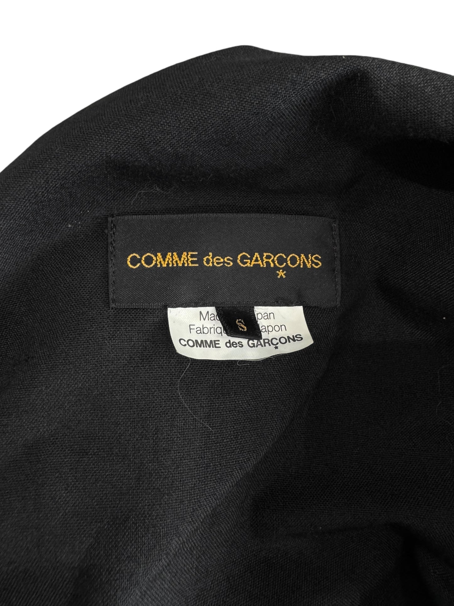 COMME DES GARÇONS FW2003 BLACK WOOL ASYMMETRICAL ZIP JACKET