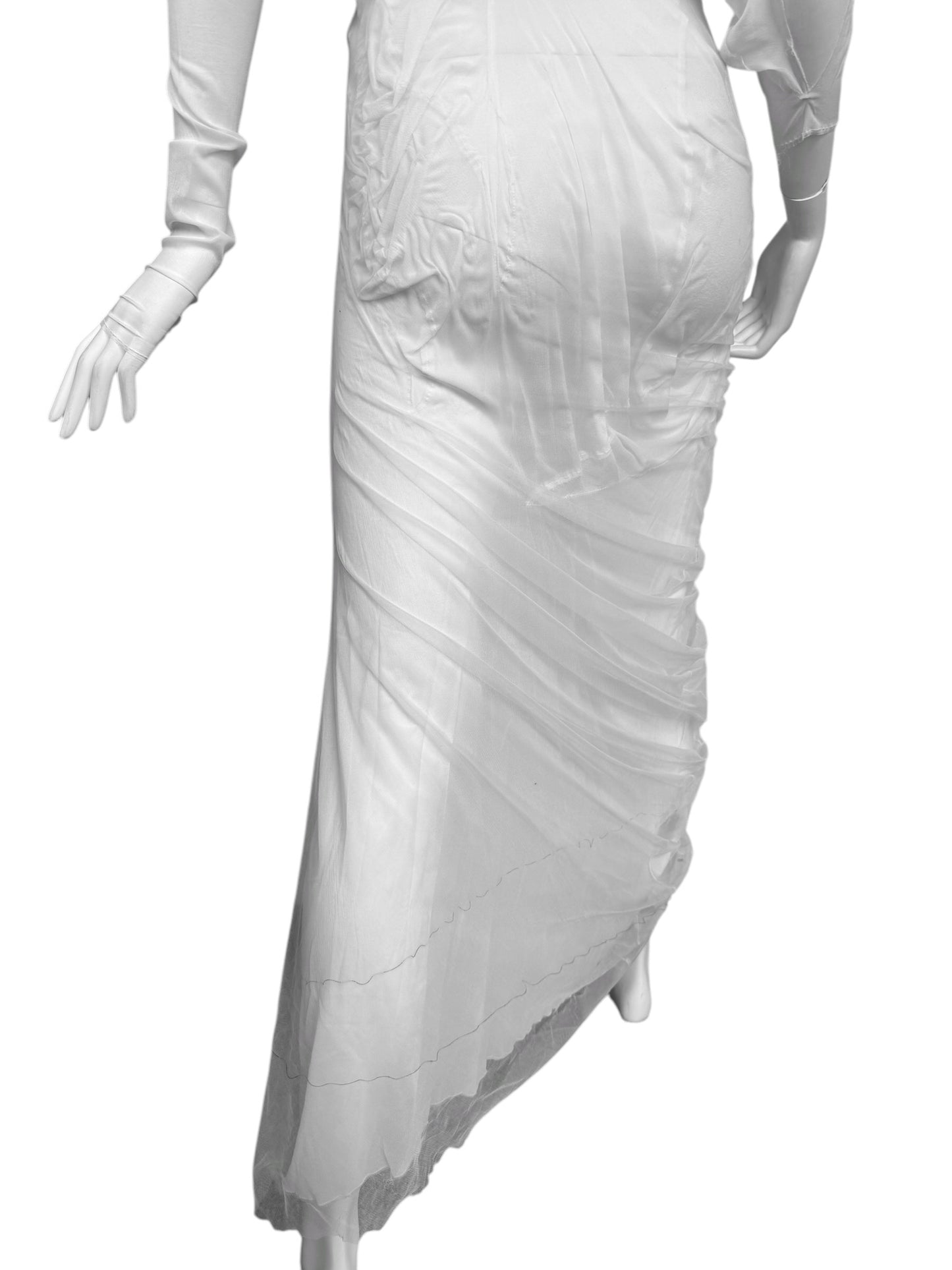 MAISON MARGIELA SS2021 BY GALLIANO WHITE SILK « WET » BRIDAL MAXI DRESS
