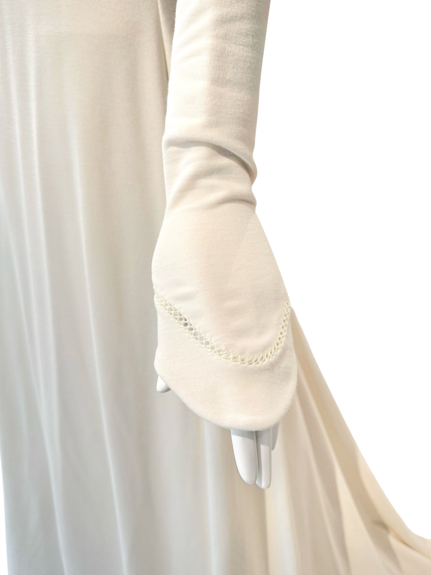 FAYÇAL AMOR SS1993 CREAM PICOT STITCHING BRIDAL GOWN