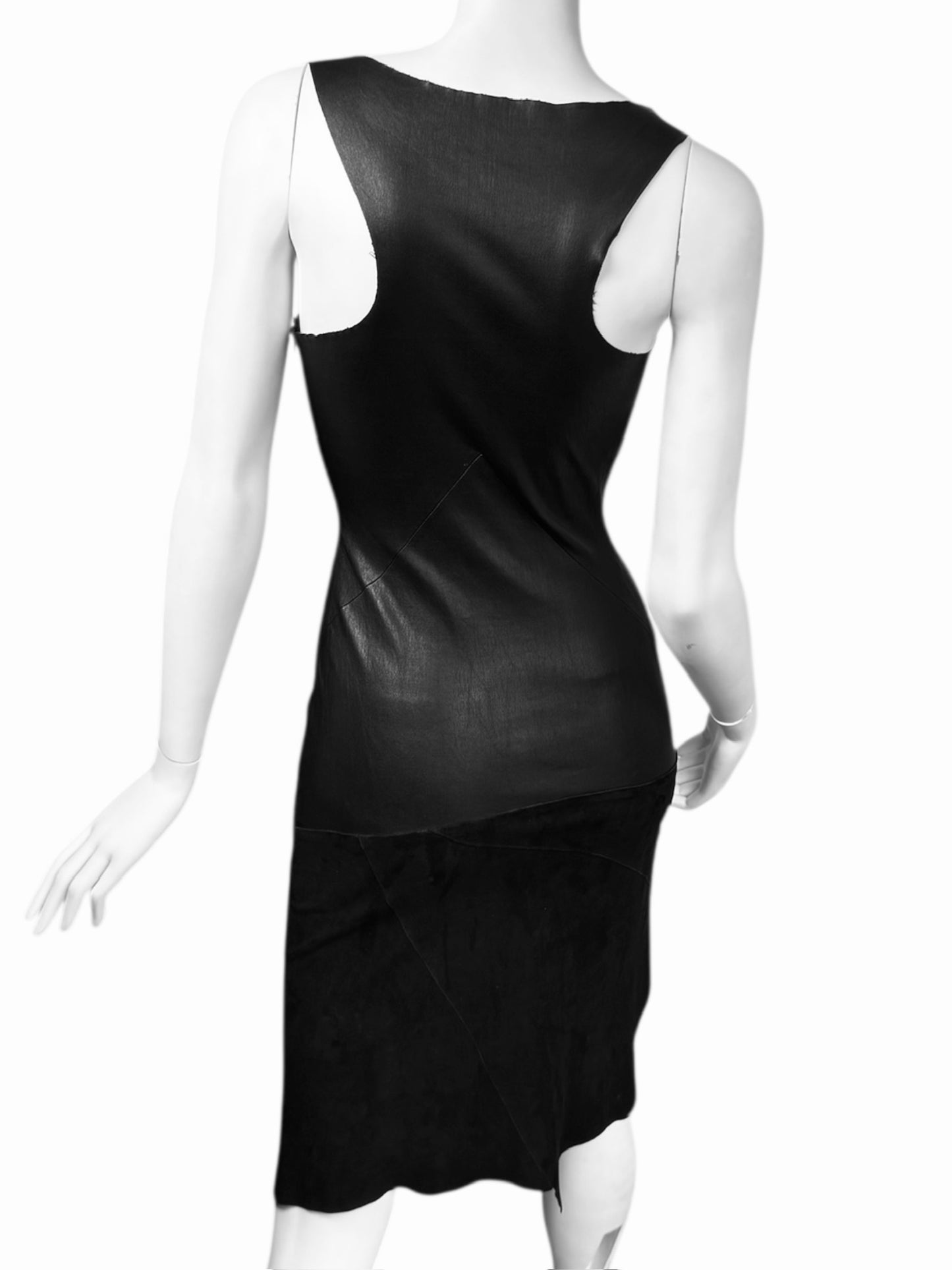 JITROIS 2000s BLACK LEATHER LACE-UP DRESS