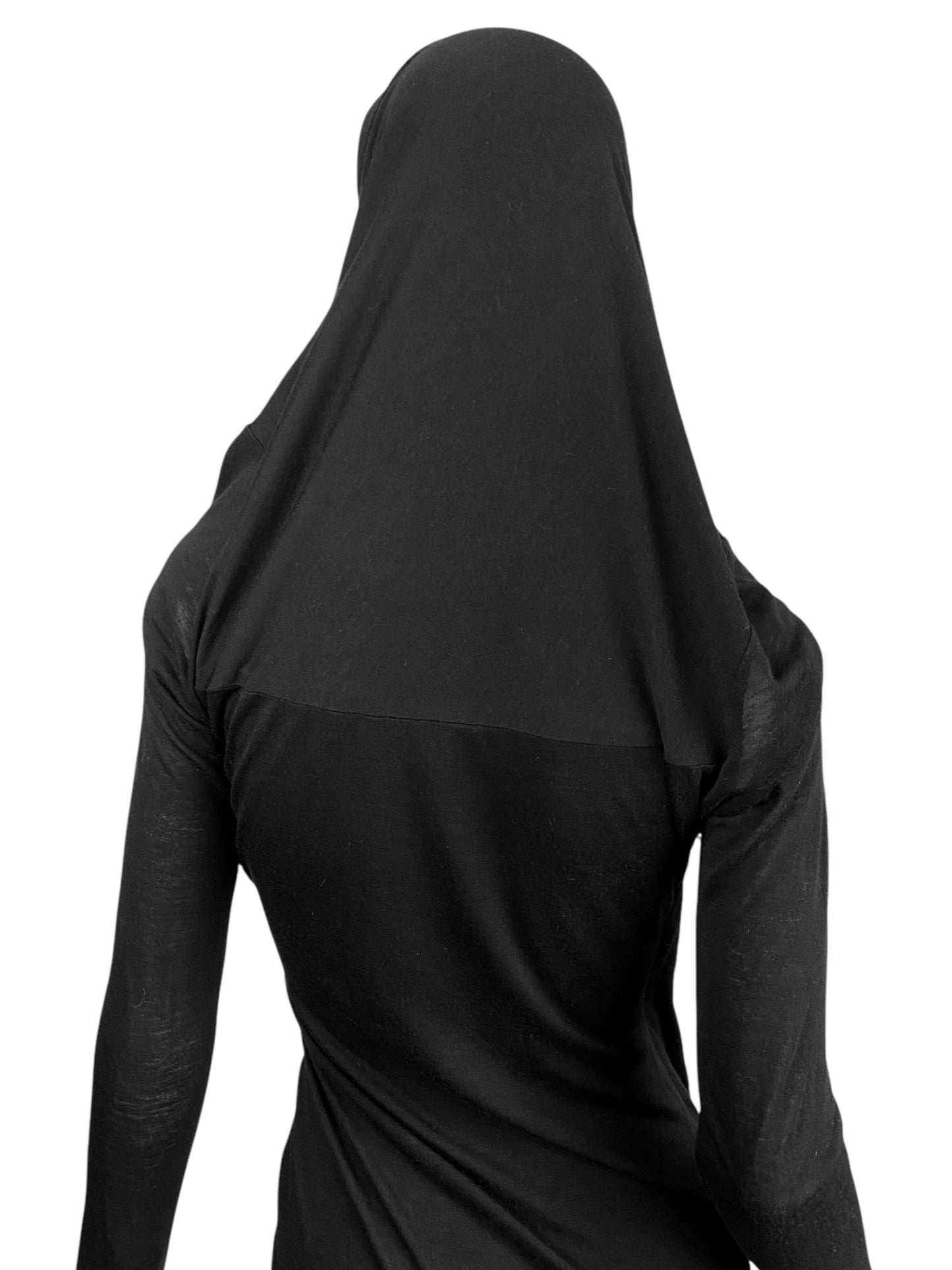 ALEXANDER MCQUEEN FW2008 «THE GIRL WHO LIVED IN A TREE» BLACK HOODED DRESS