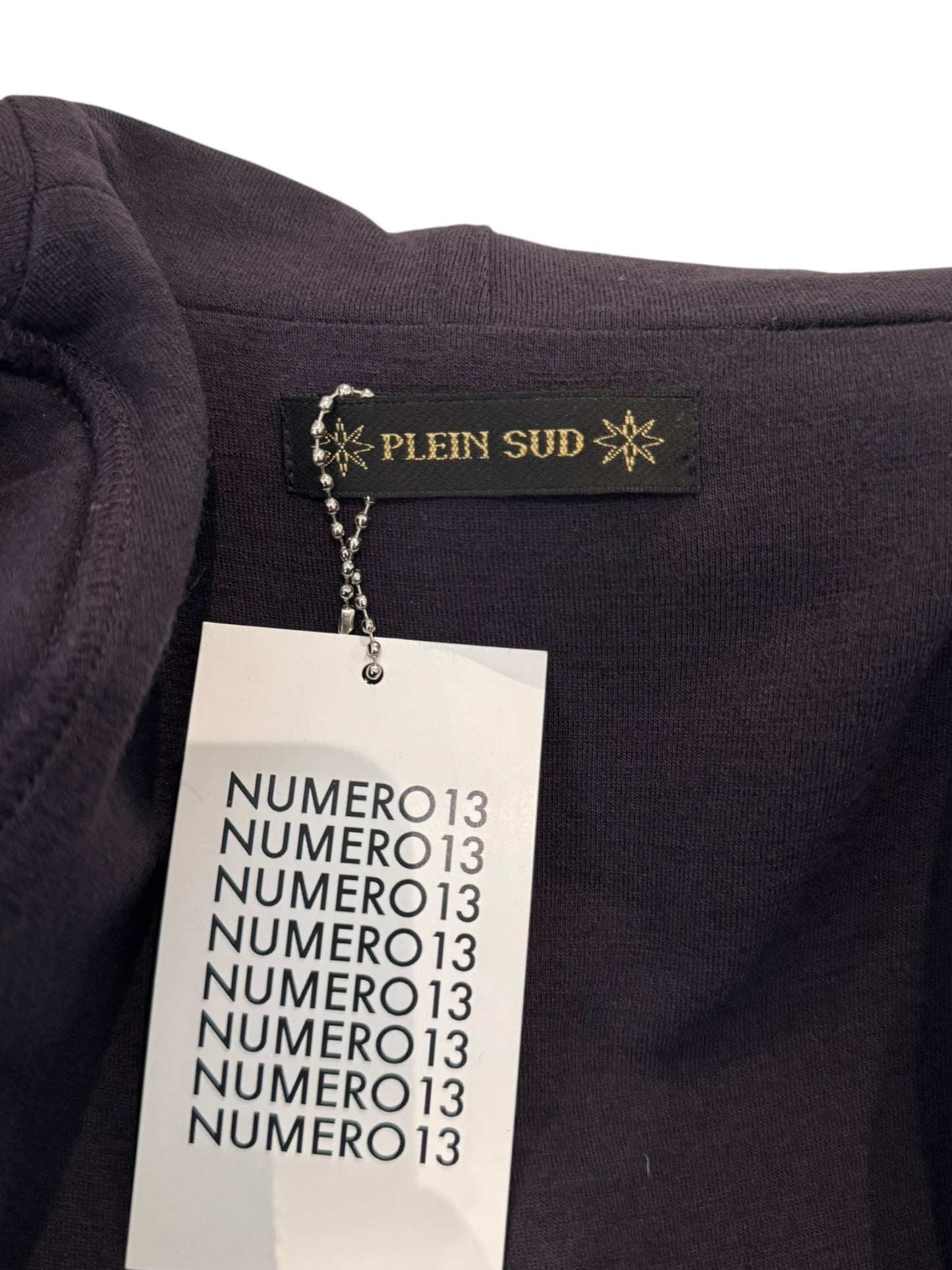 PLEIN SUD FW2004 PURPLE WOOL ZIP MINI DRESS