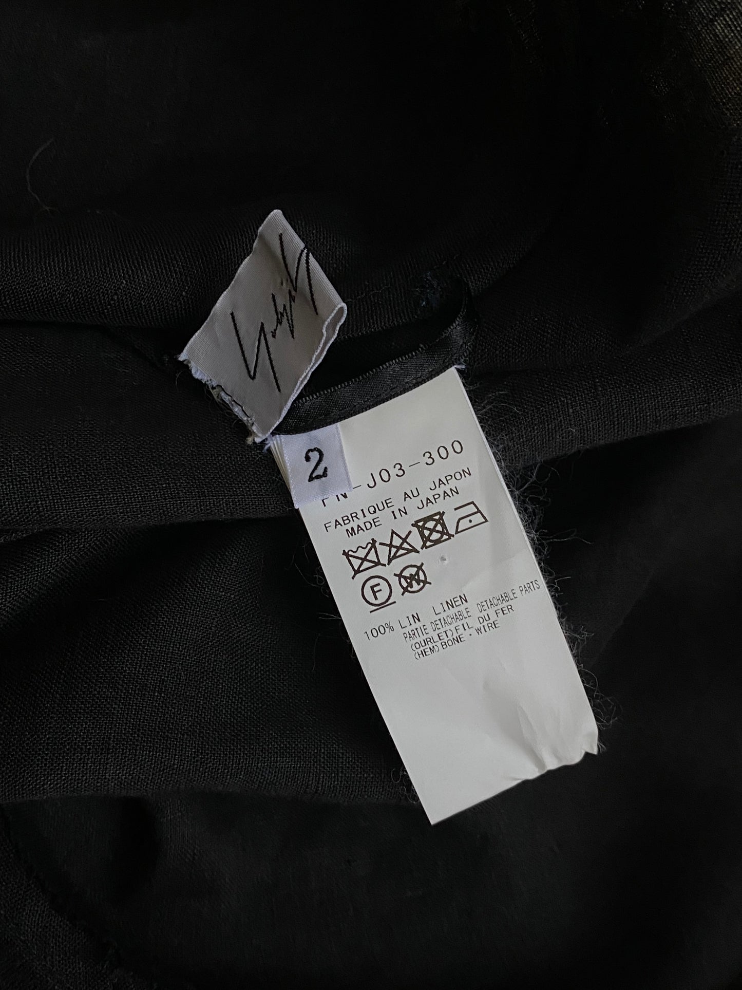 YOHJI YAMAMOTO SS2020 BLACK LINEN SCULPTURAL JACKET