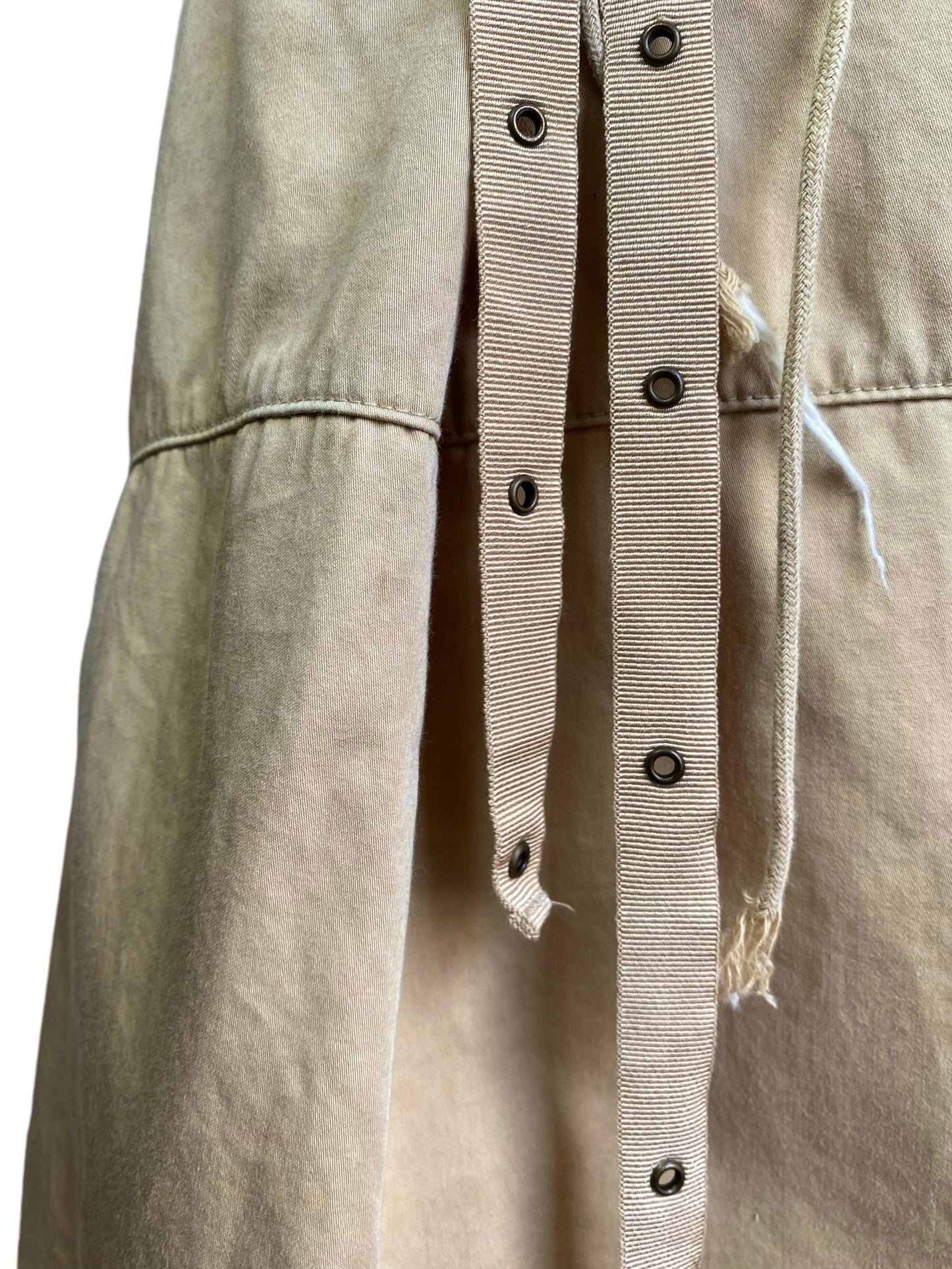 PLEIN SUD SS2003 BEIGE LACE-UP BONDAGE MIDI DRESS