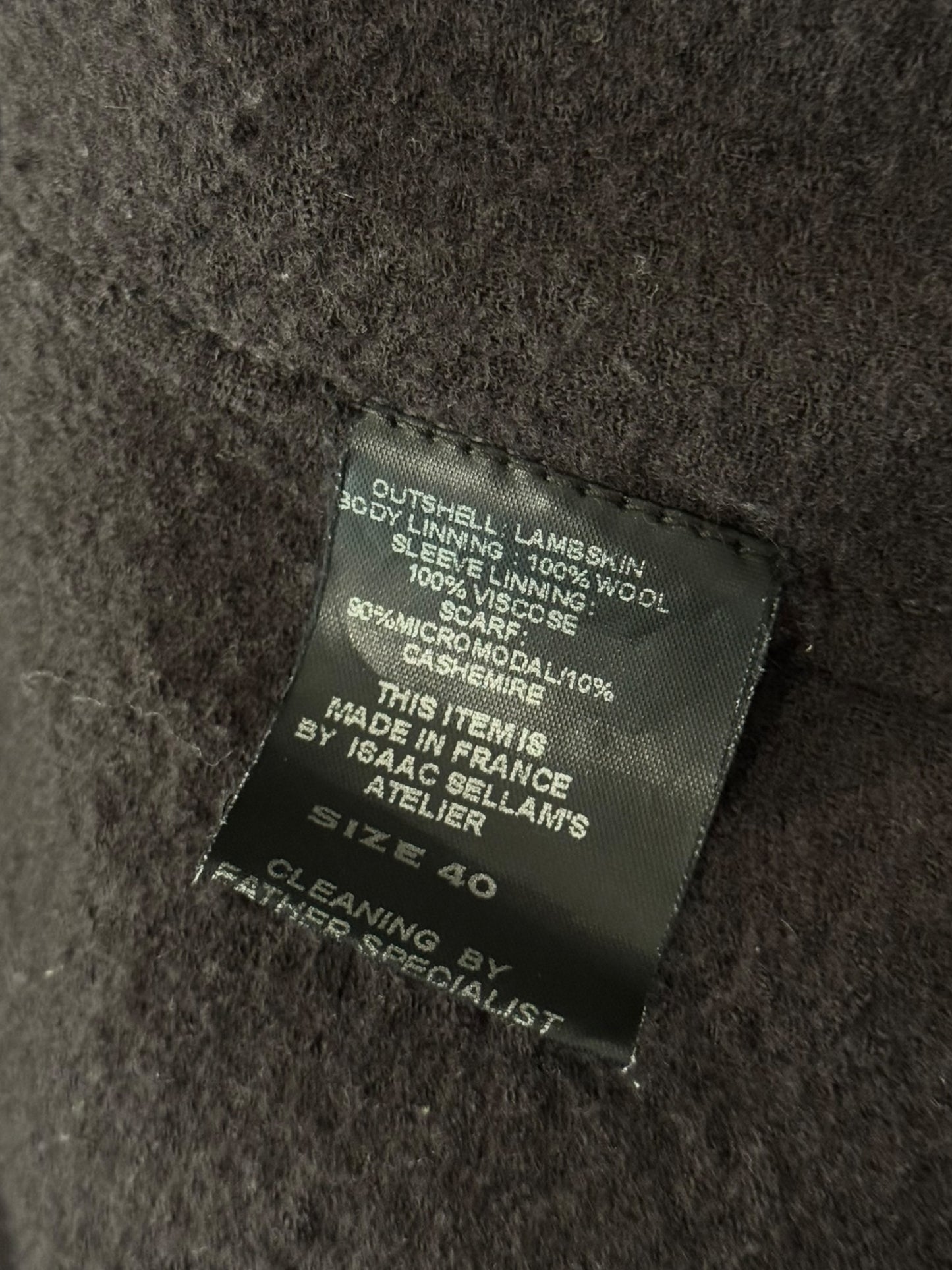 ISAAC SELLAM 2010s BROWN LEATHER SCARF JACKET