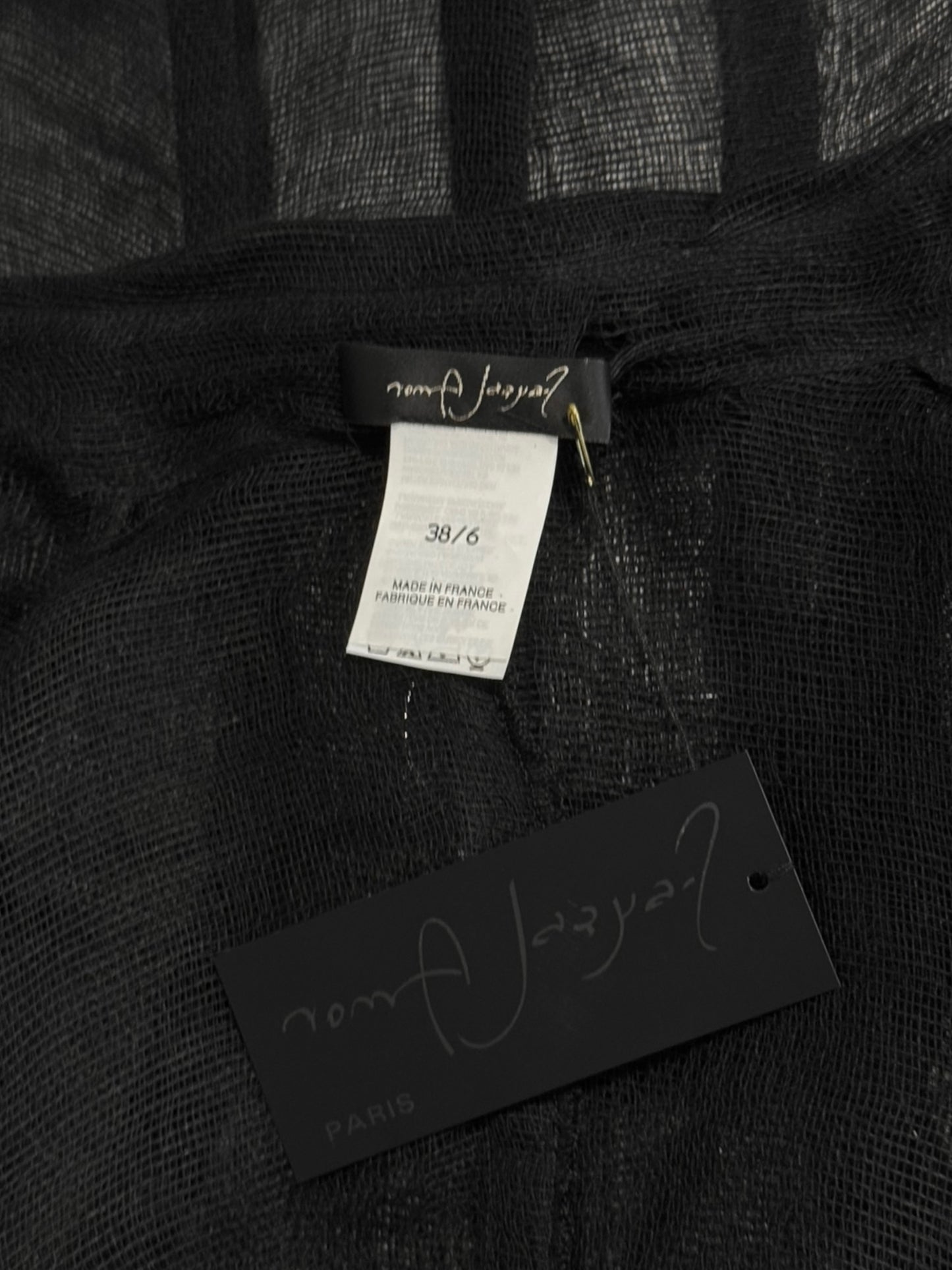 FAYÇAL AMOR SS1993 BLACK RAW JUTE SHIRT