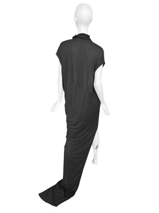 RICK OWENS FW2024 ‘PORTERVILLE’ BLACK SLIT MAXI DRESS