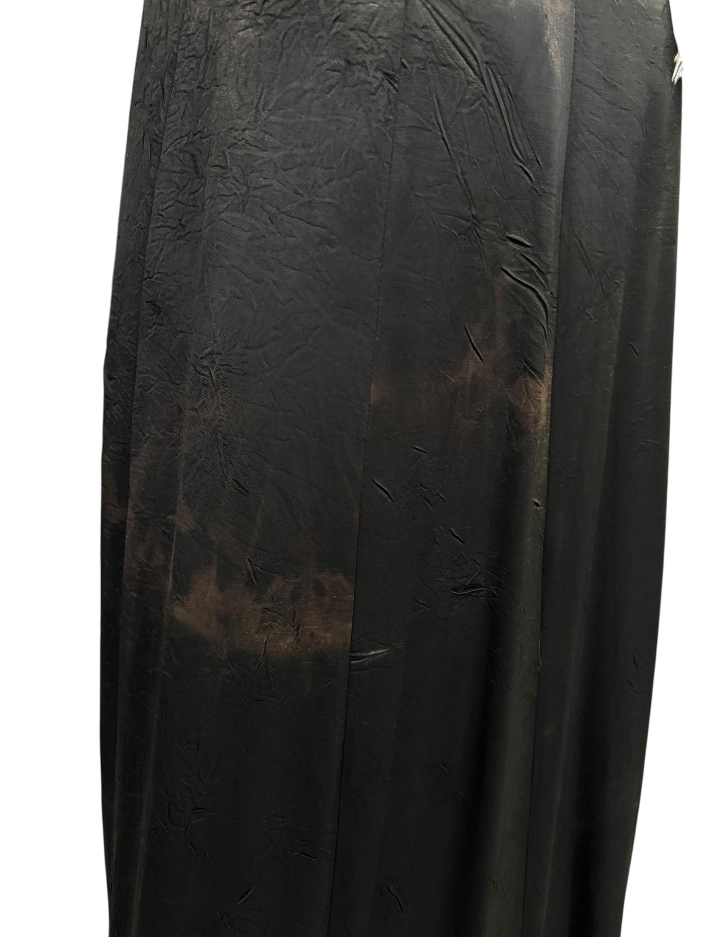 FAYÇAL AMOR FW1994 DARK GREEN FEATHERS COLLAR MAXI DRESS/COAT