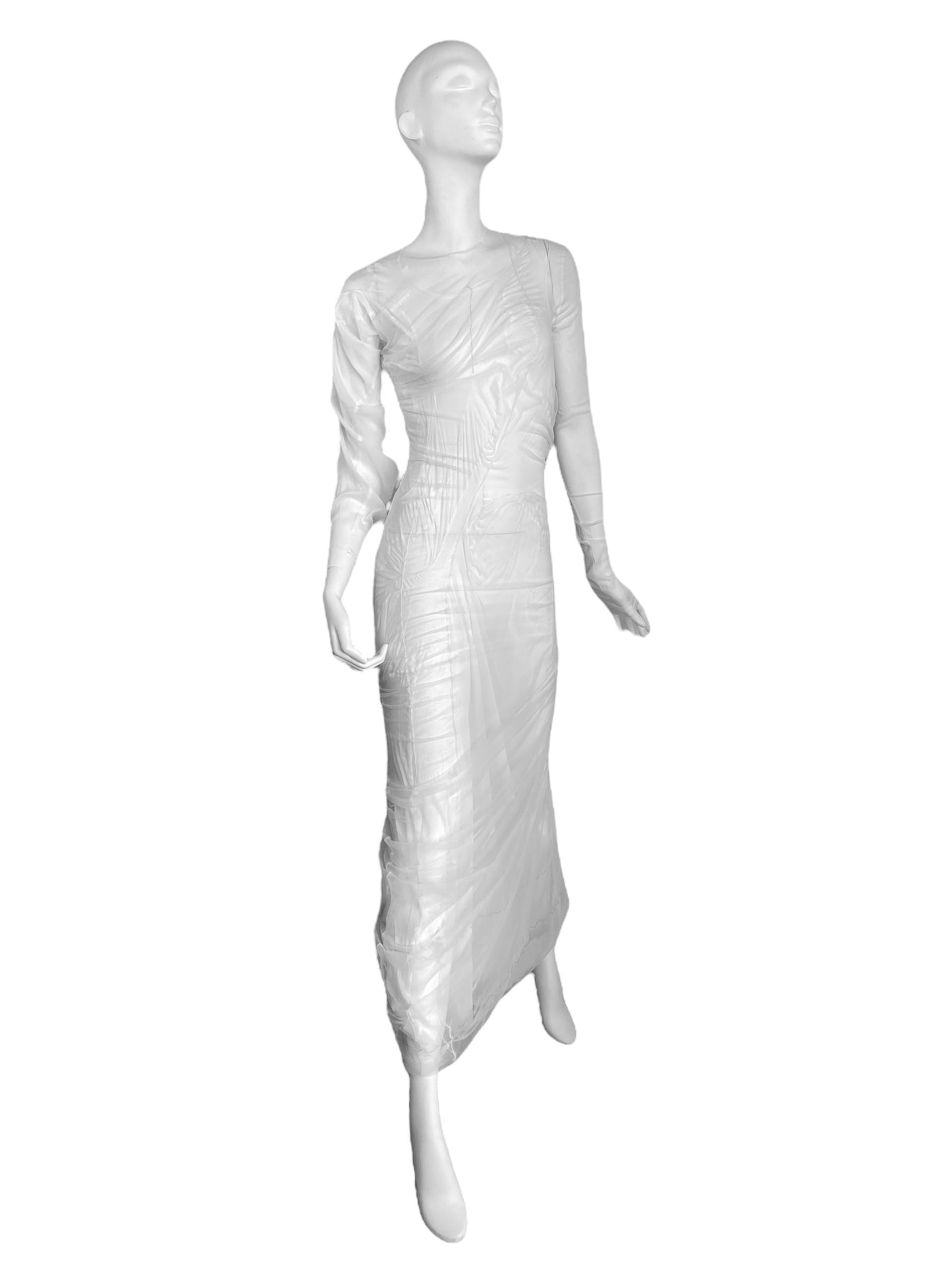 MAISON MARGIELA SS2021 BY GALLIANO WHITE SILK « WET » BRIDAL MAXI DRESS