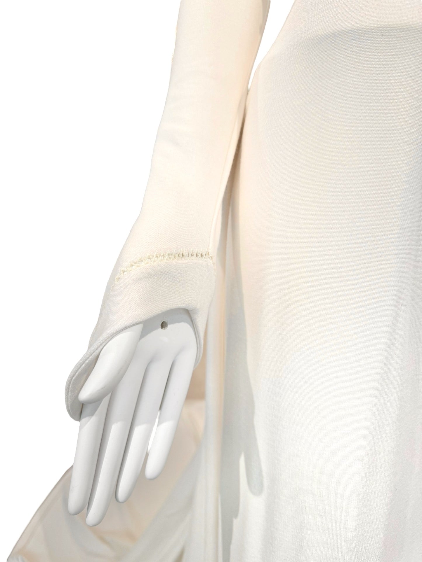 FAYÇAL AMOR SS1993 CREAM PICOT STITCHING BRIDAL GOWN