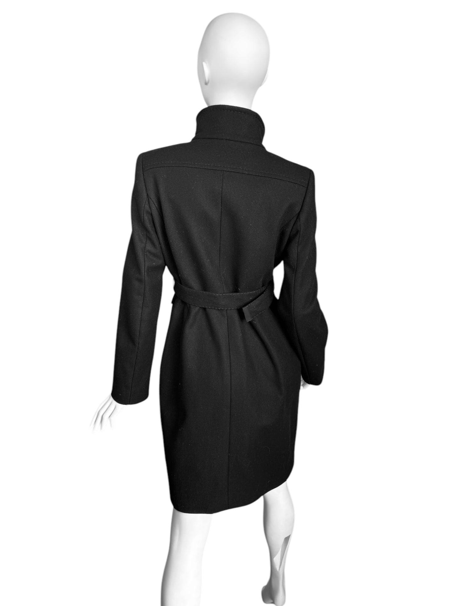 SPORTMAX 2010s BLACK DOUBLE BREASTED OFFICER COAT