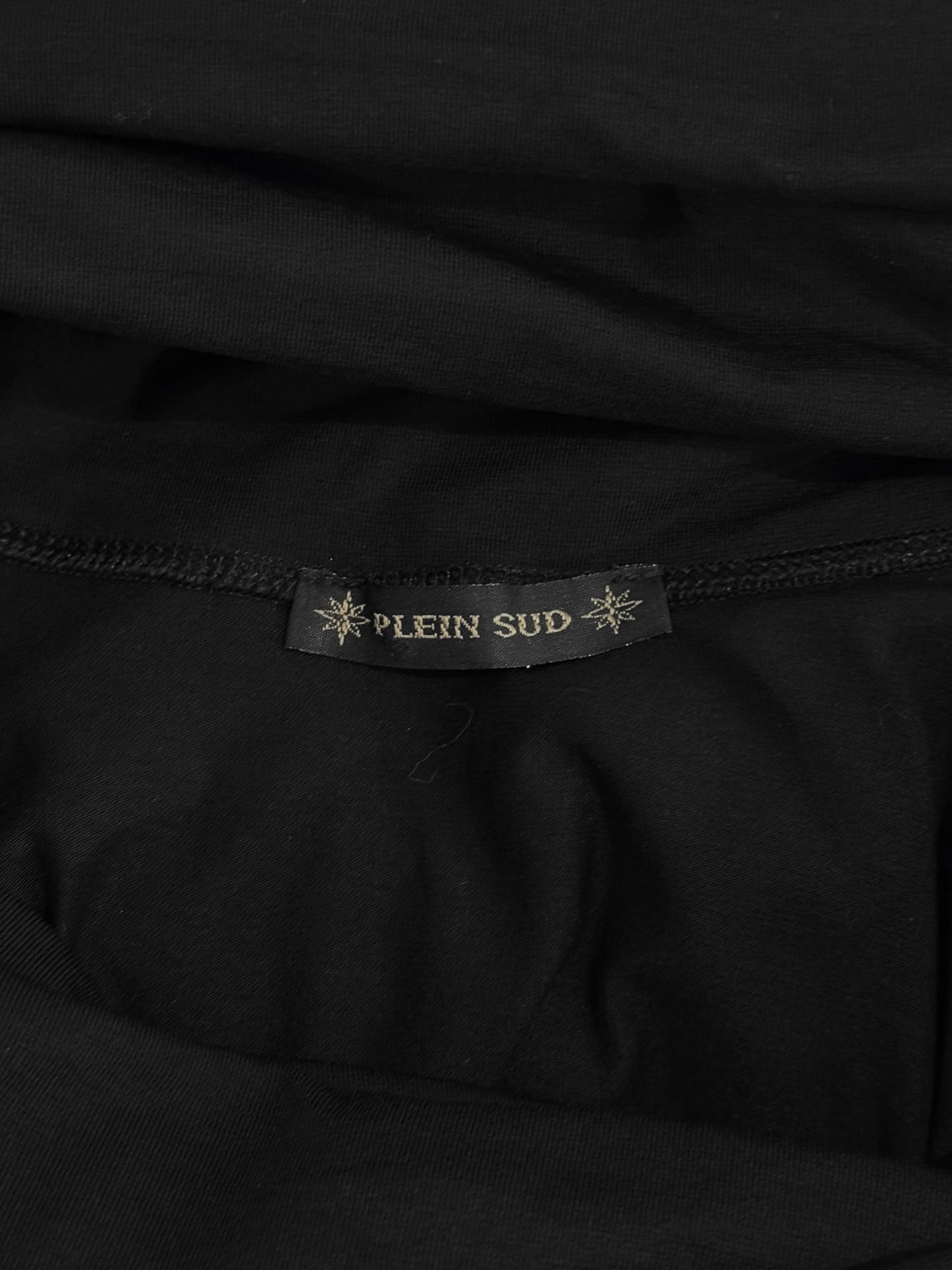 PLEIN SUD 2000s BLACK HOODED MINI DRESS