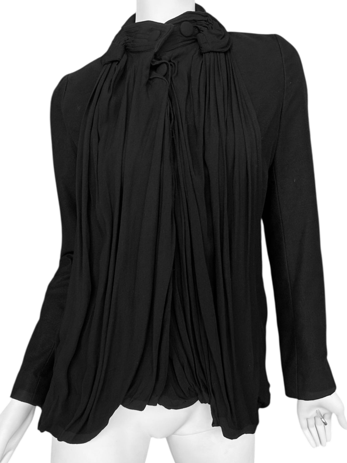 TROSMAN 2000s BLACK DRAPED JACKET