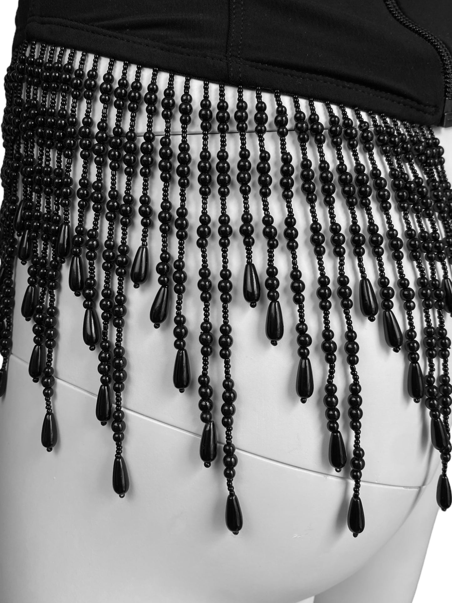 AQUAGIRL SS1991 (PLEIN SUD) BLACK BEADED FRINGES TOP