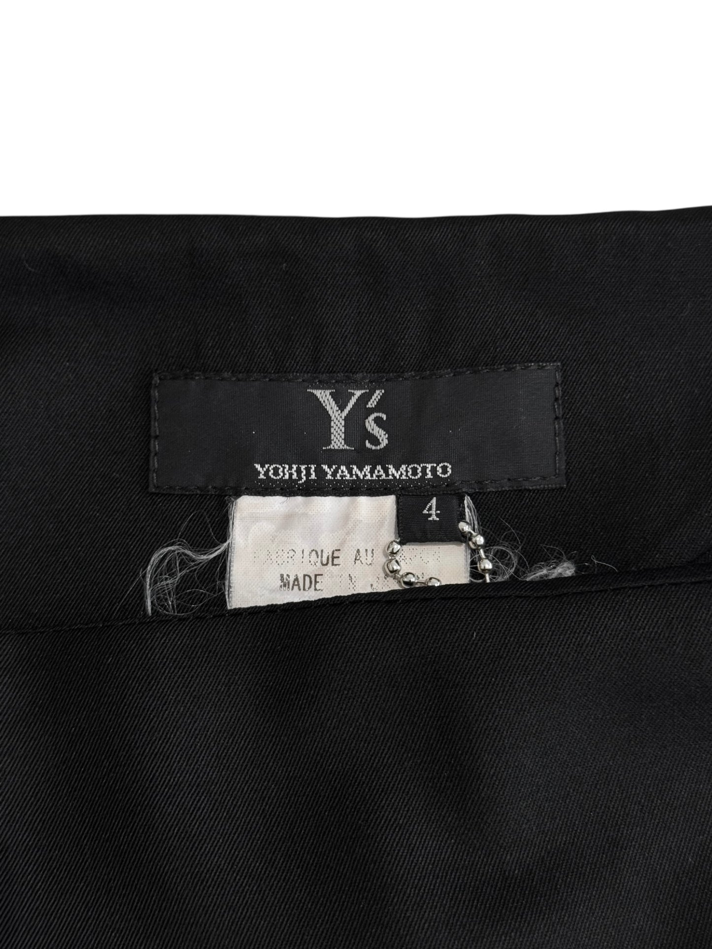 Y’S YOHJI YAMAMOTO 2000s BLACK WOOL ASYMMETRICAL SLIT MAXI SKIRT