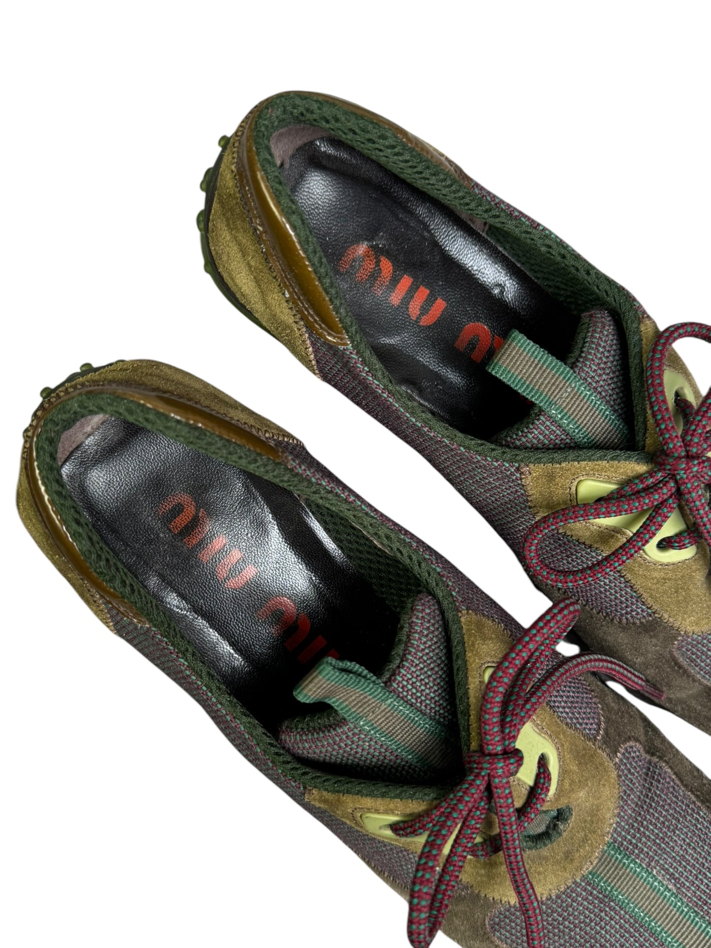 MIU MIU FW1999 KHAKI LEATHER BUBBLE SOLE HEELS