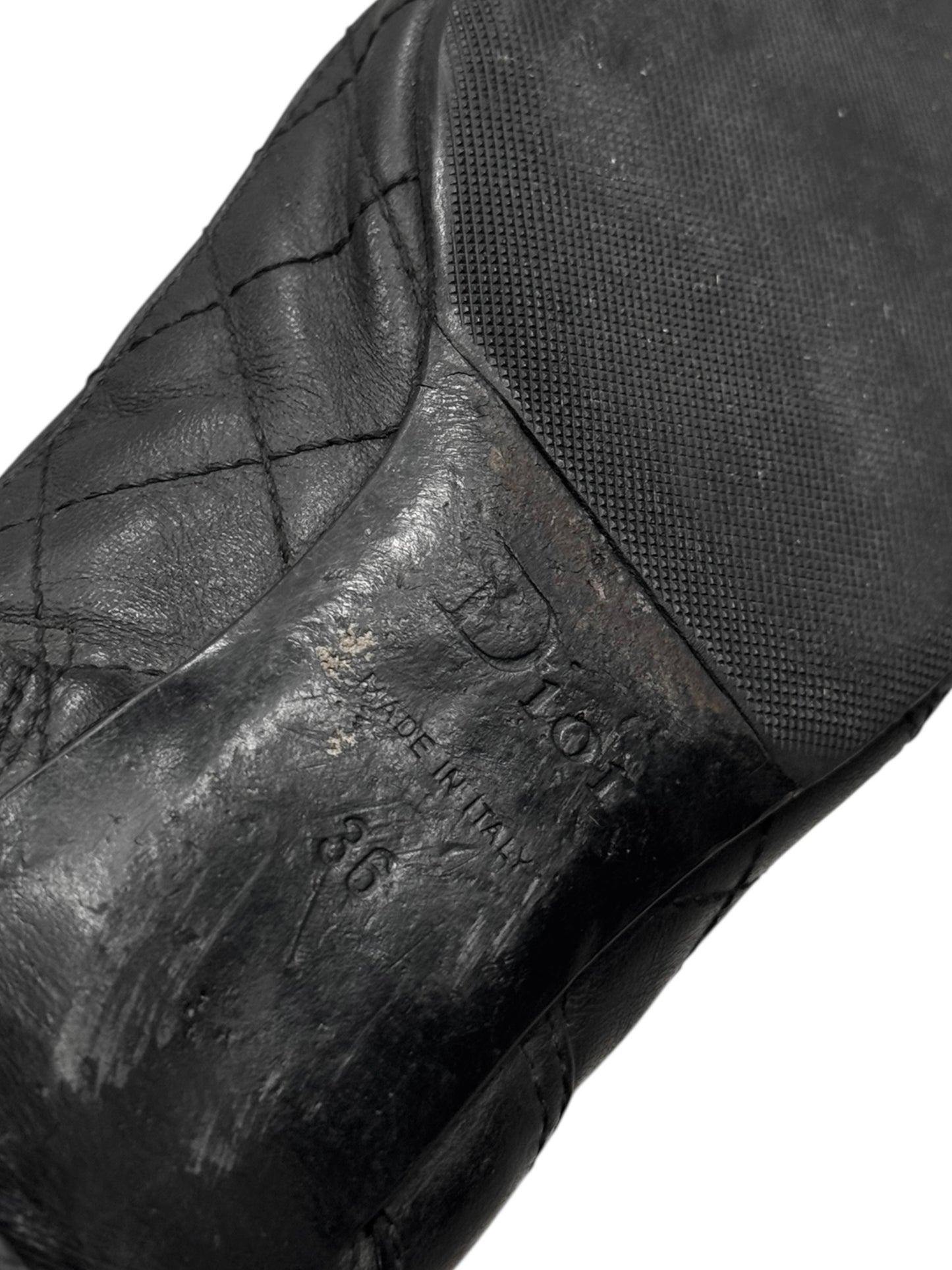 DIOR FW2005 BY JOHN GALLIANO BLACK LEATHER BOOTS