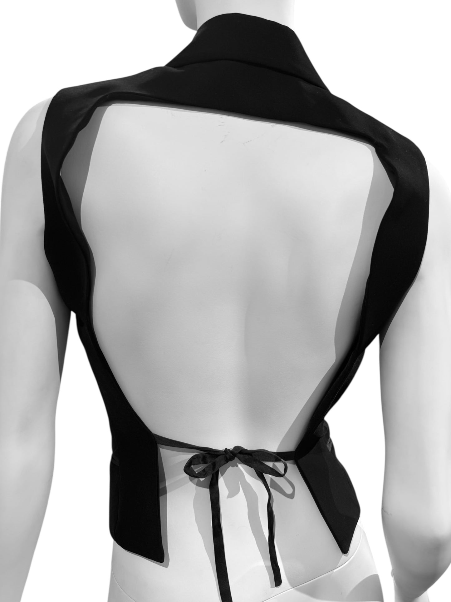 EXTÈ 1990s BLACK BACKLESS WAISTCOAT