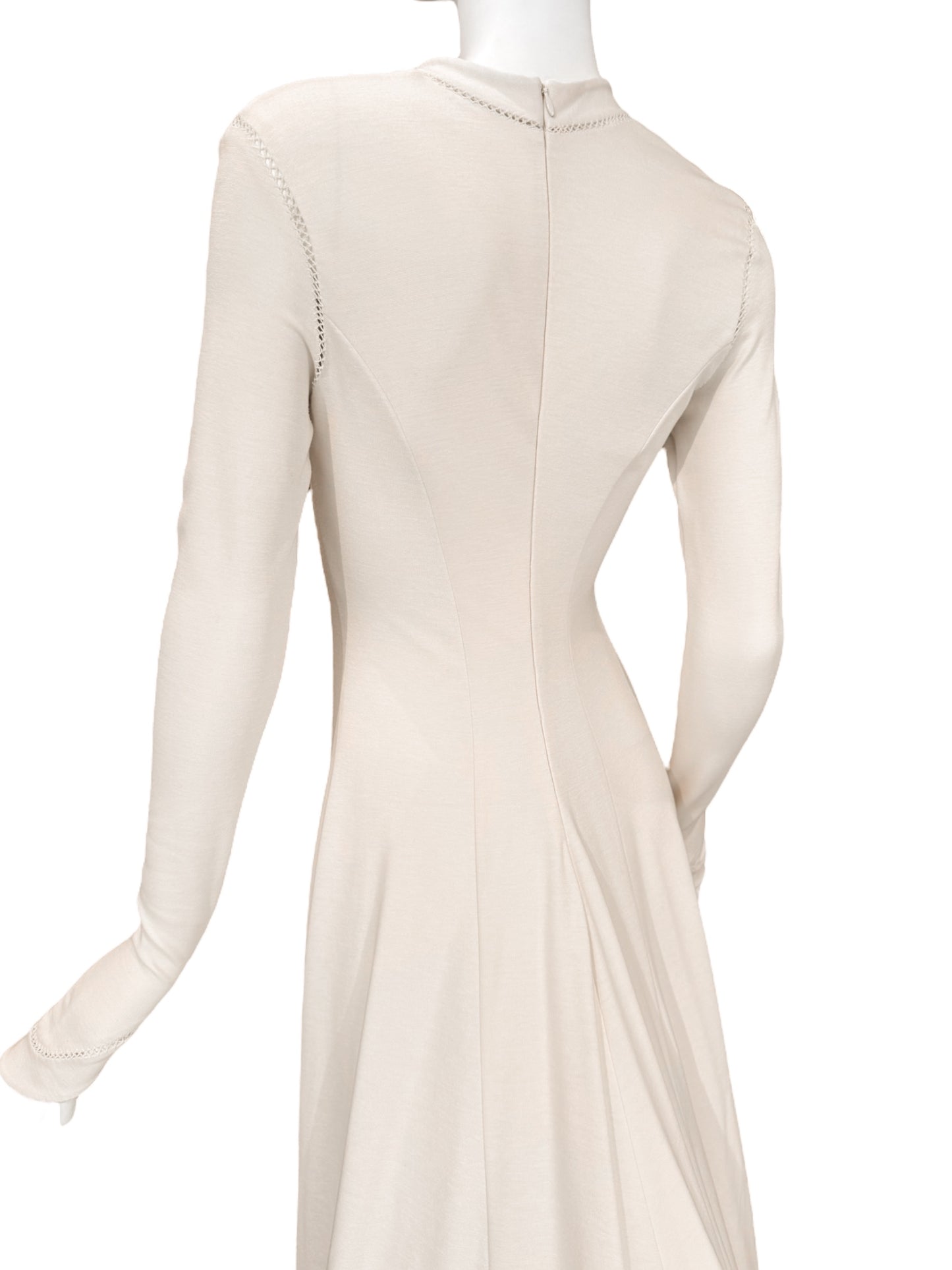 FAYÇAL AMOR SS1993 CREAM PICOT STITCHING BRIDAL GOWN