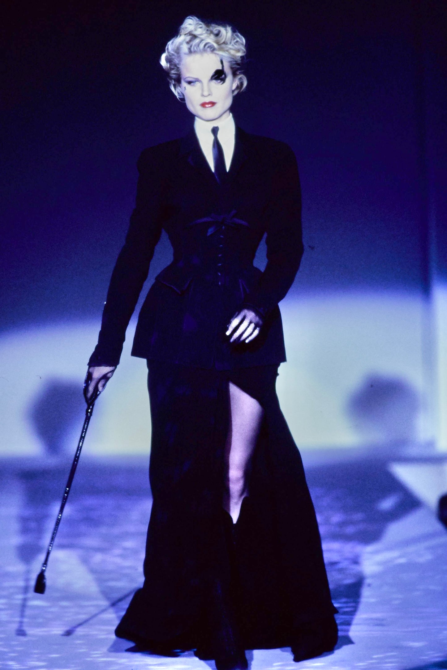 THIERRY MUGLER SS1997 ‘LES INSECTES’ BLACK WOOL HOURGLASS CORSET