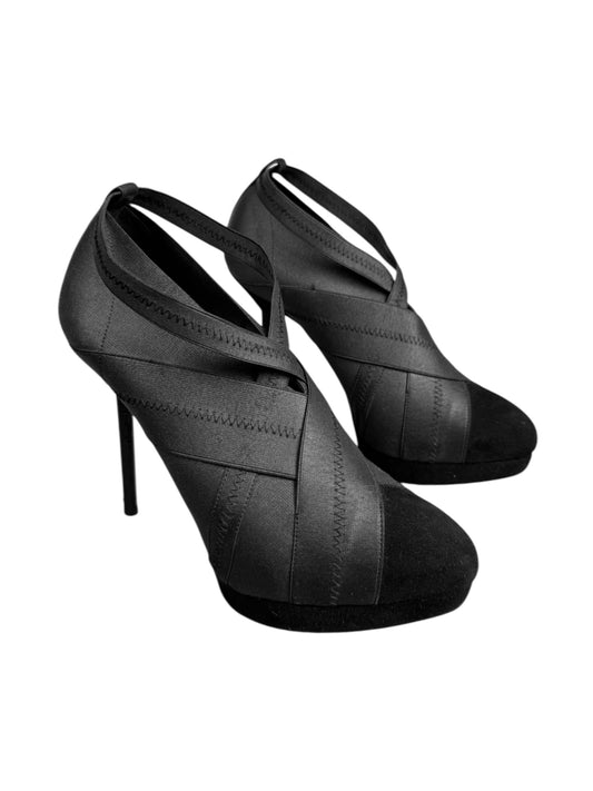 YVES SAINT LAURENT FW2009 BY STEFANO PILATI BLACK BANDAGE HEELS
