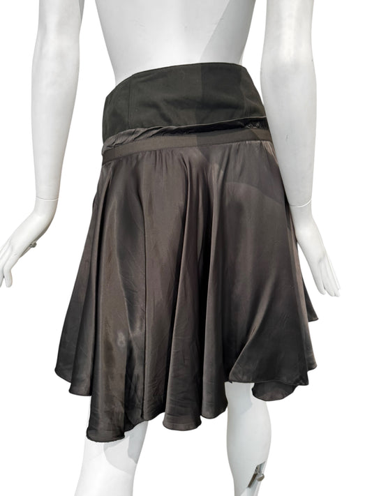 PLEIN SUD SS2004 KAKI MIDI SKIRT