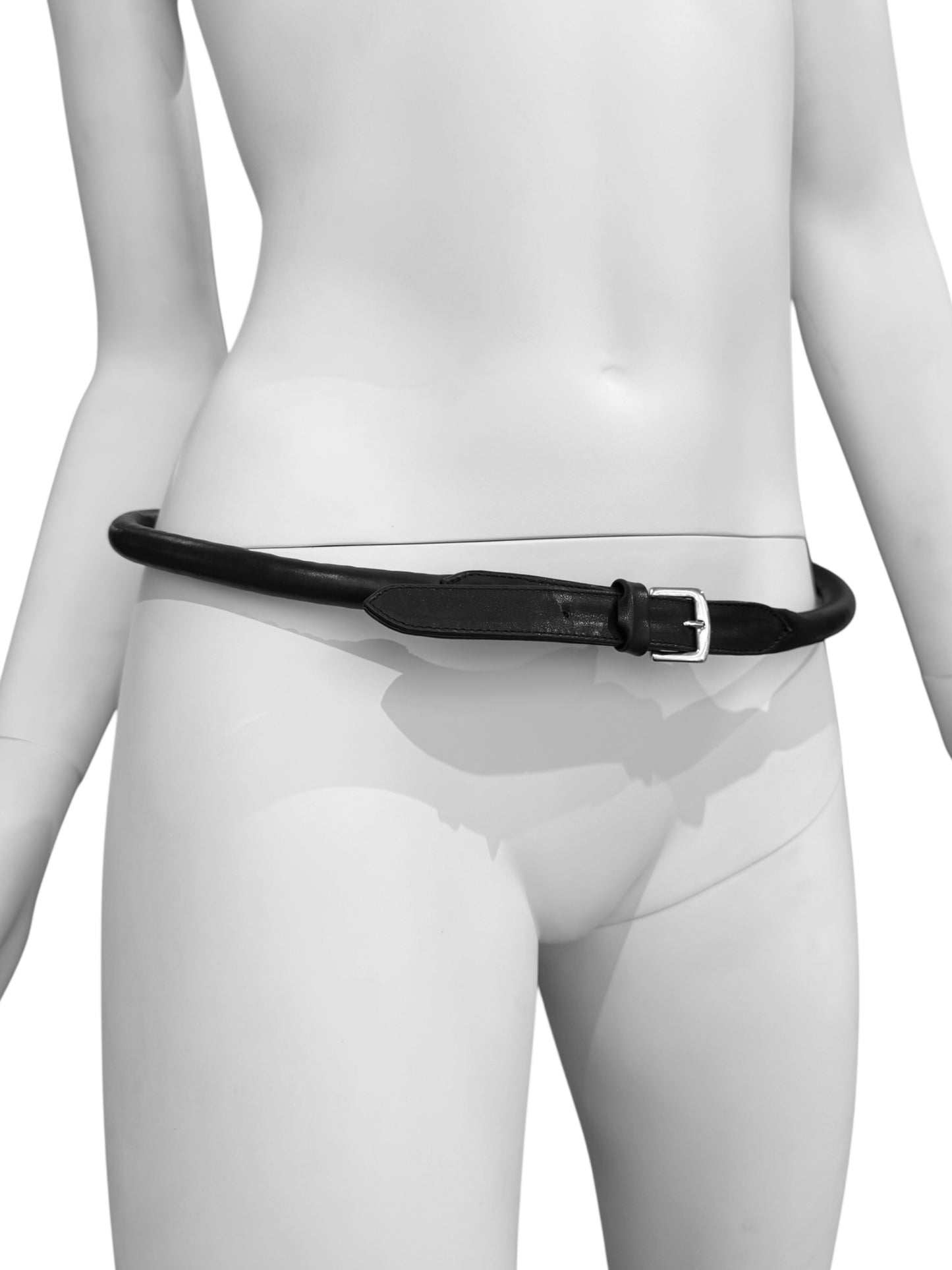 MAISON MARGIELA 2000s BLACK PADDED LEATHER BELT