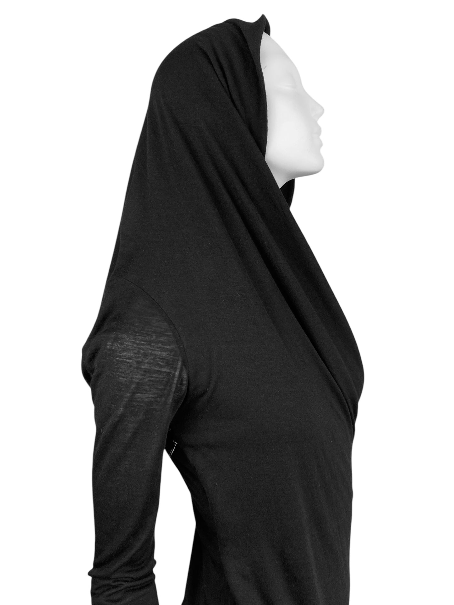 ALEXANDER MCQUEEN FW2008 «THE GIRL WHO LIVED IN A TREE» BLACK HOODED DRESS