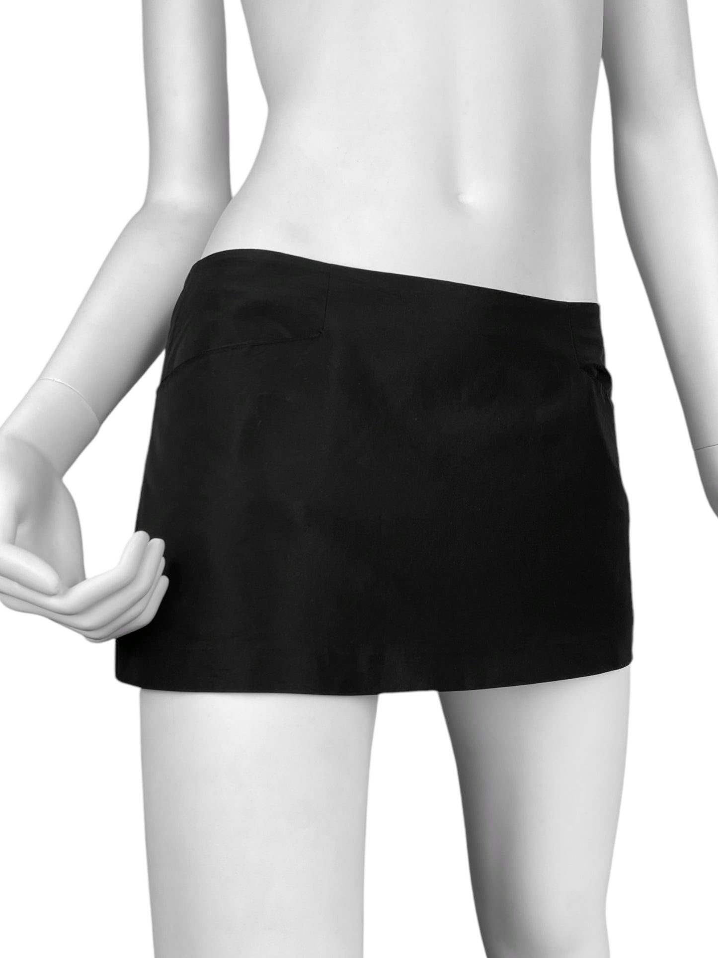 ALEXANDER MCQUEEN SS1997 «LA POUPÉE» BLACK BUMSTER MINI SKIRT