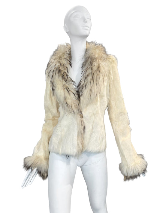 JITROIS 2000s CREAM FUR REVERSIBLE JACKET