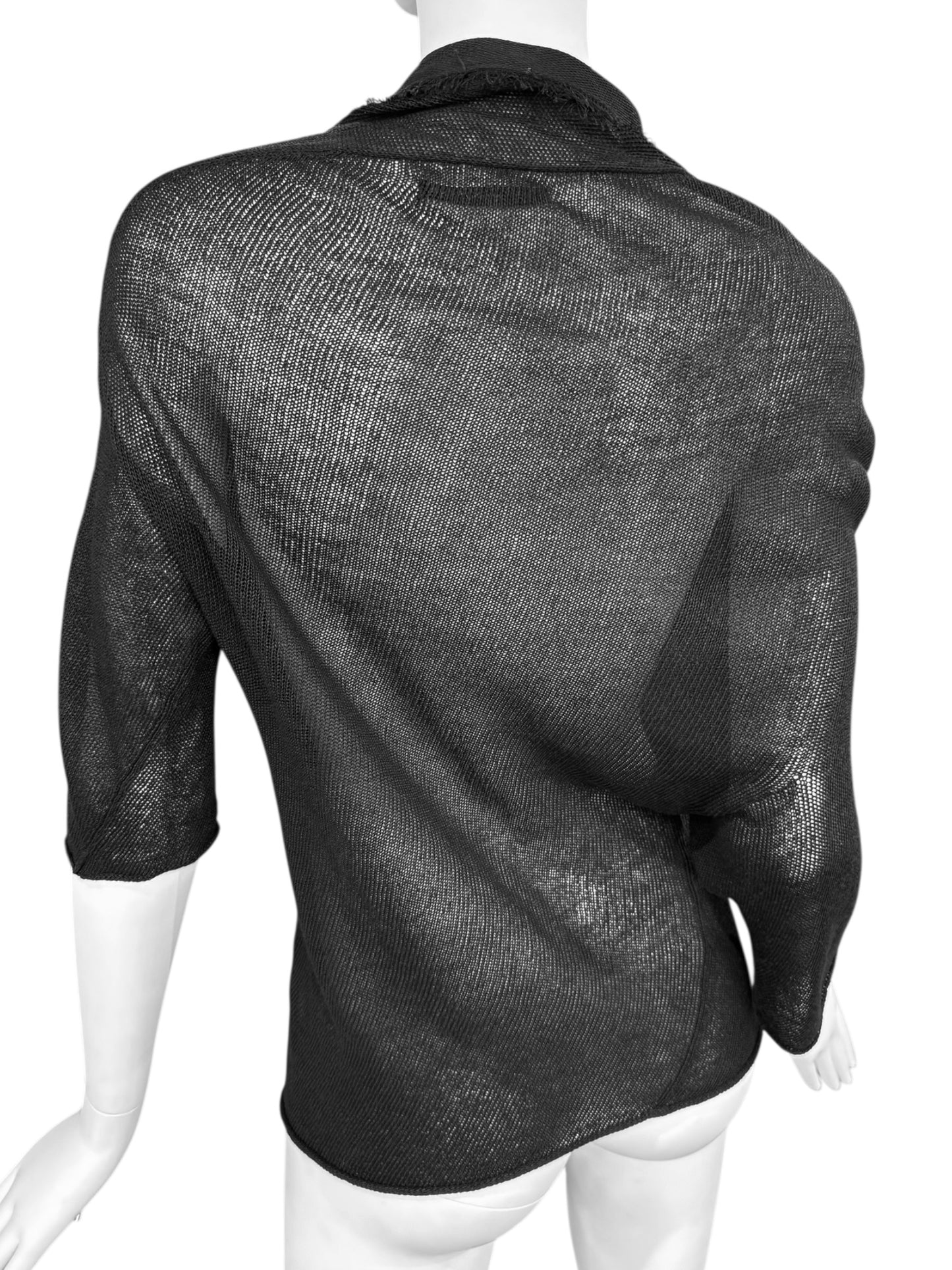 Y’S YOHJI YAMAMOTO 2000s BLACK KNIT ASYMMETRICAL TOP