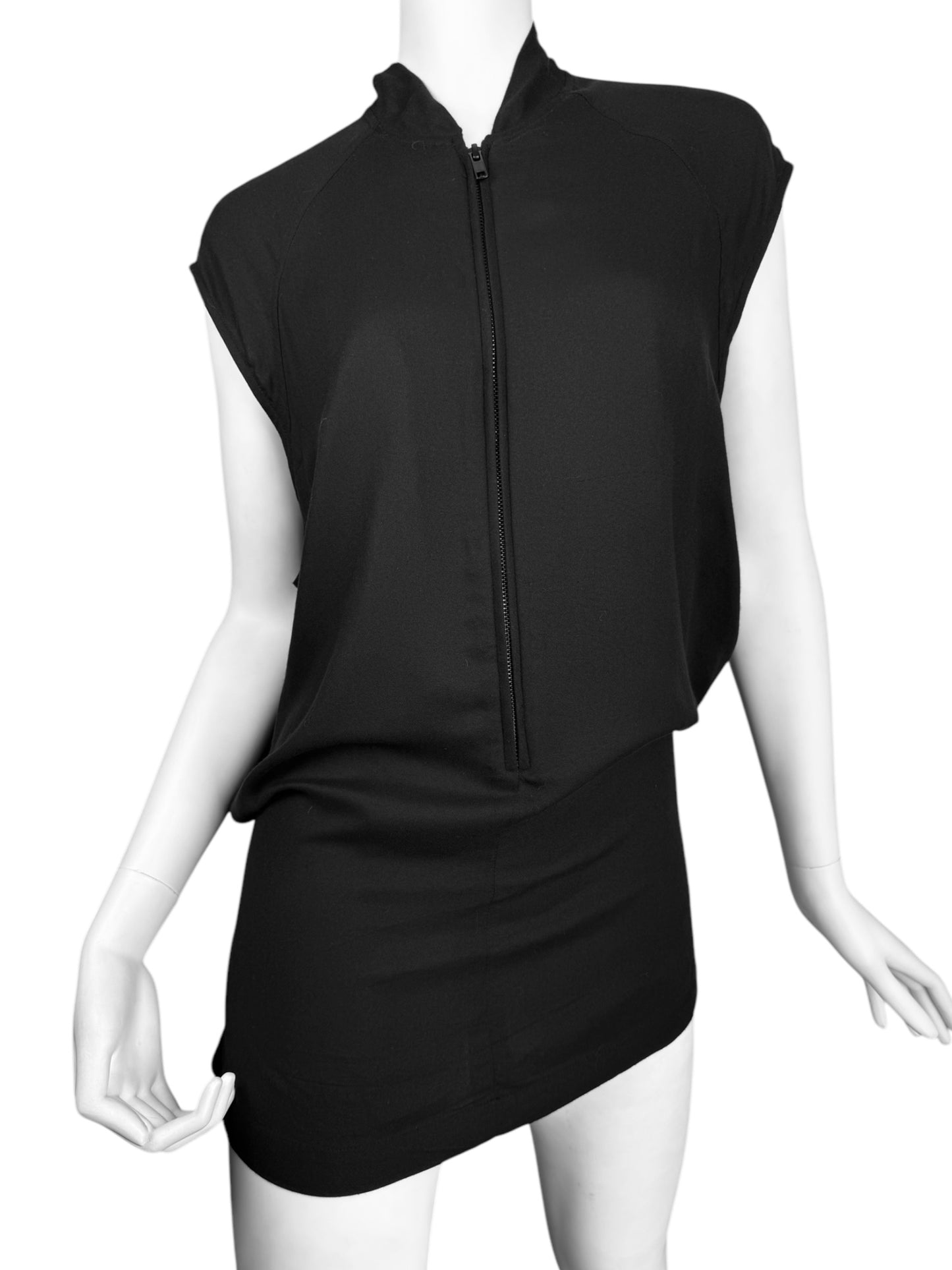 ANN DEMEULEMEESTER 2018 BY SÉBASTIEN MEUNIER BLACK HALF-ZIP TANK TOP