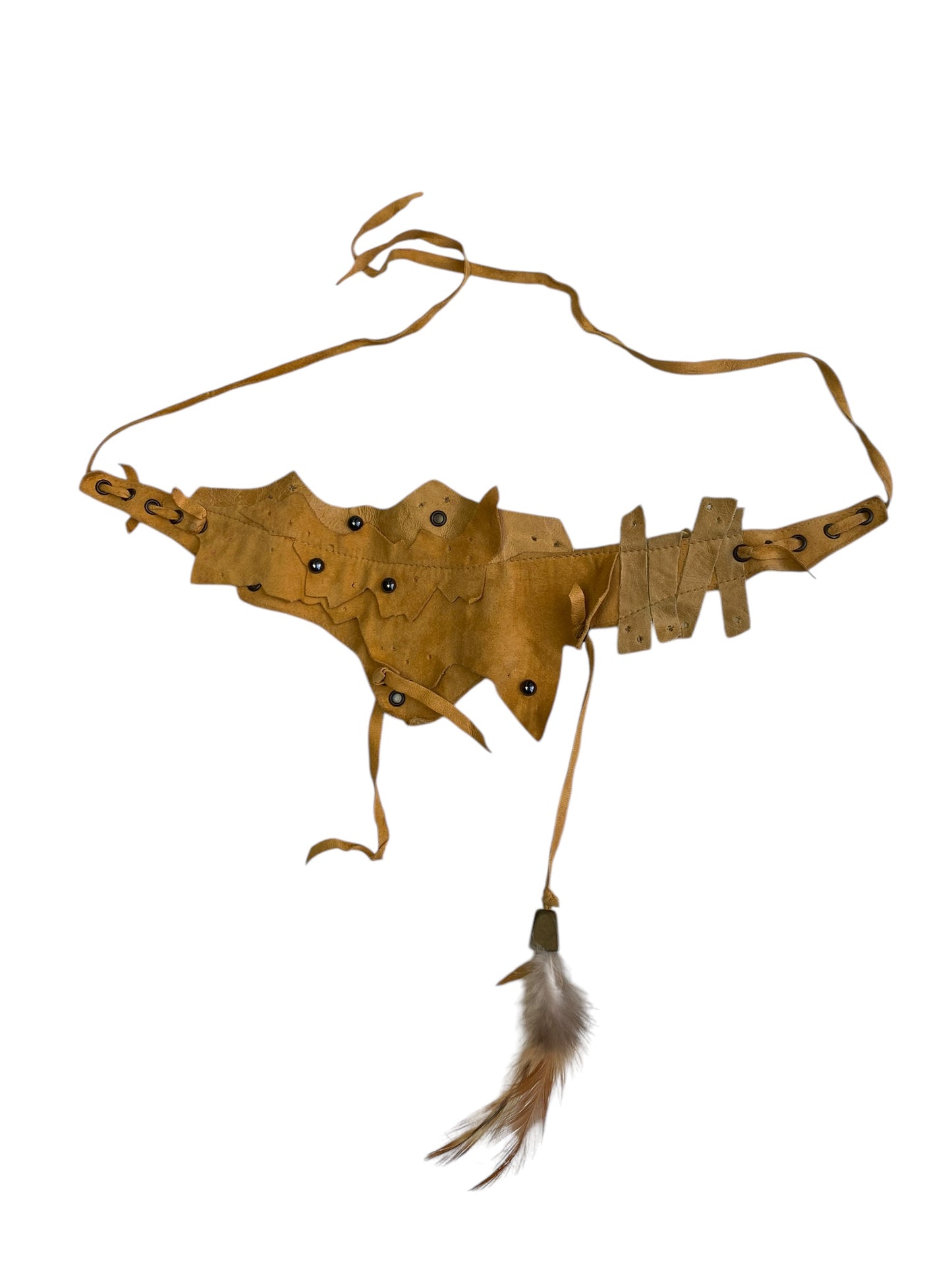 PLEIN SUD 2000s YELLOW LEATHER PATCHWORK CHOKER