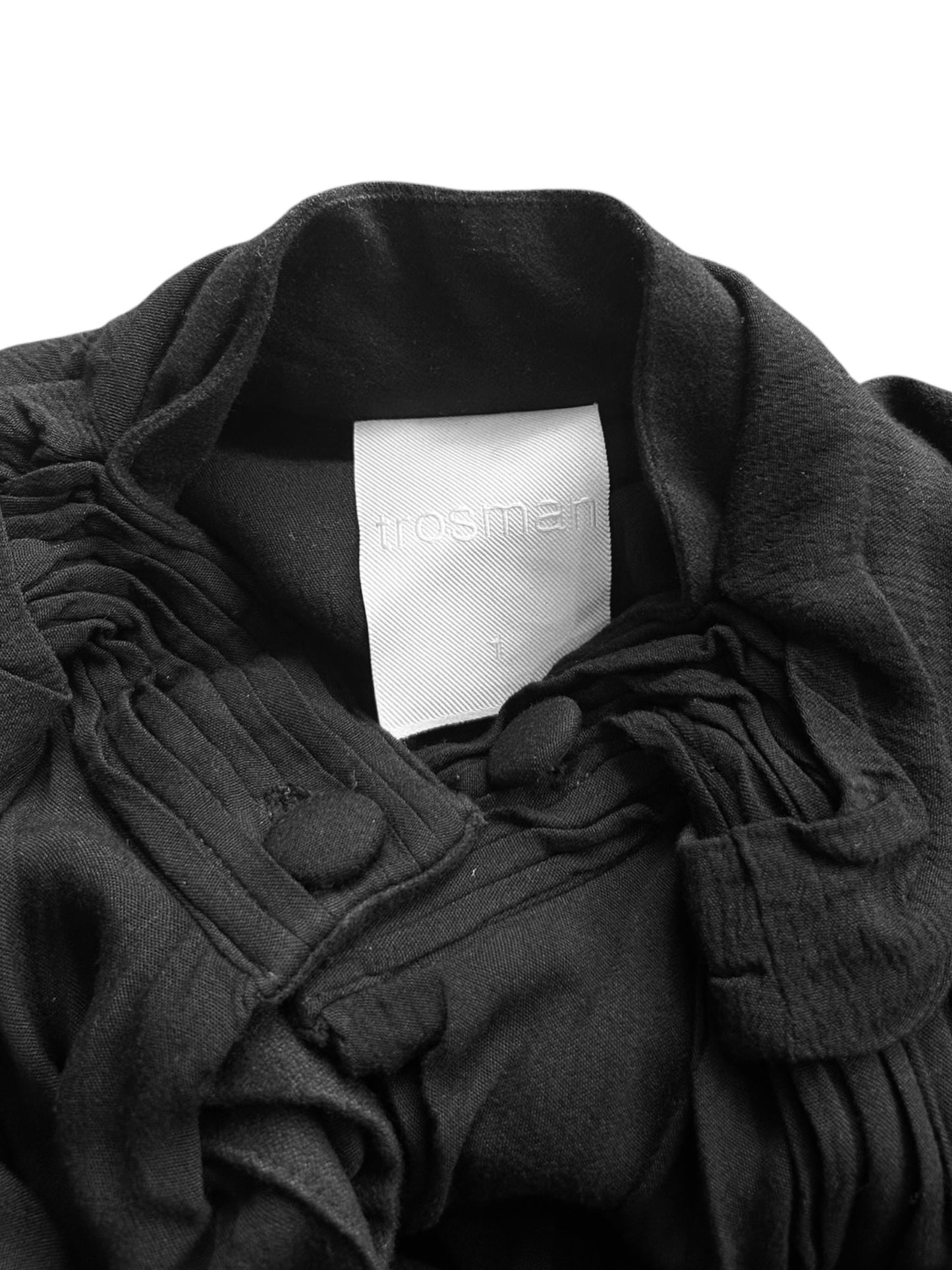 TROSMAN 2000s BLACK DRAPED JACKET