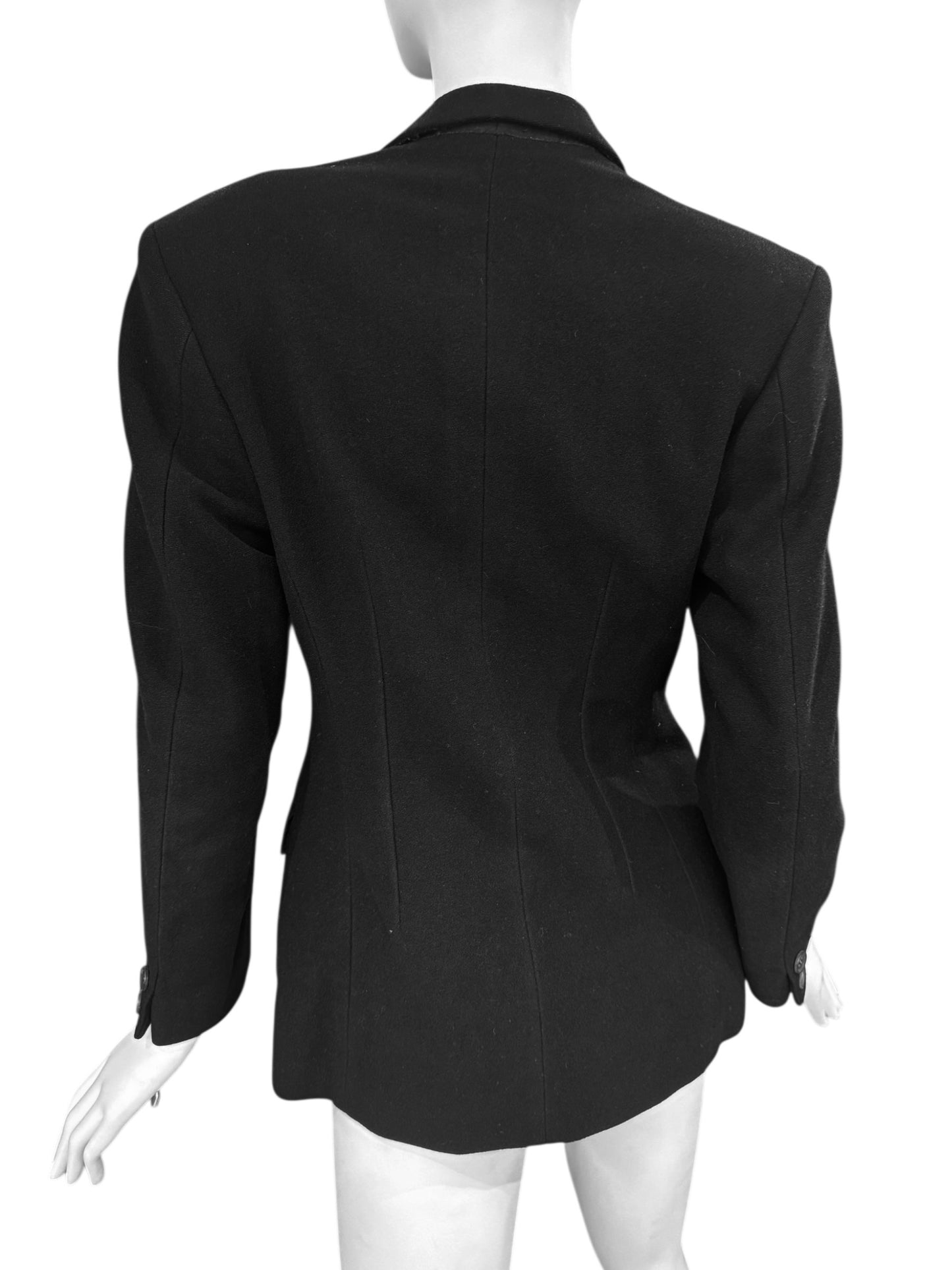 YOHJI YAMAMOTO 1980s BLACK WOOL DOUBLE BREASTED JACKET