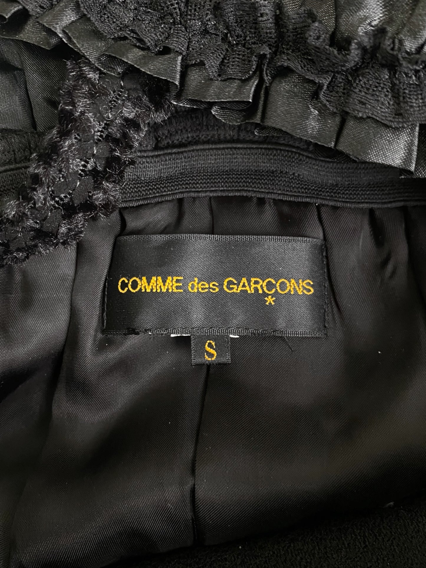 COMME DES GARÇONS FW2008 BLACK RUFFLES HARNESS MINI DRESS