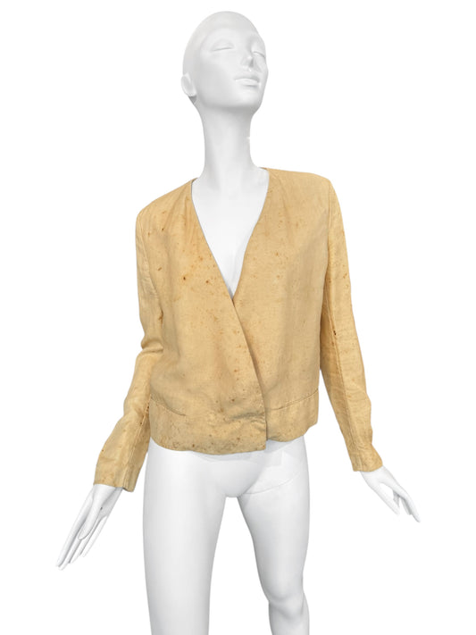UMA WANG SS2019 YELLOW LINEN & SILK STAINED JACKET