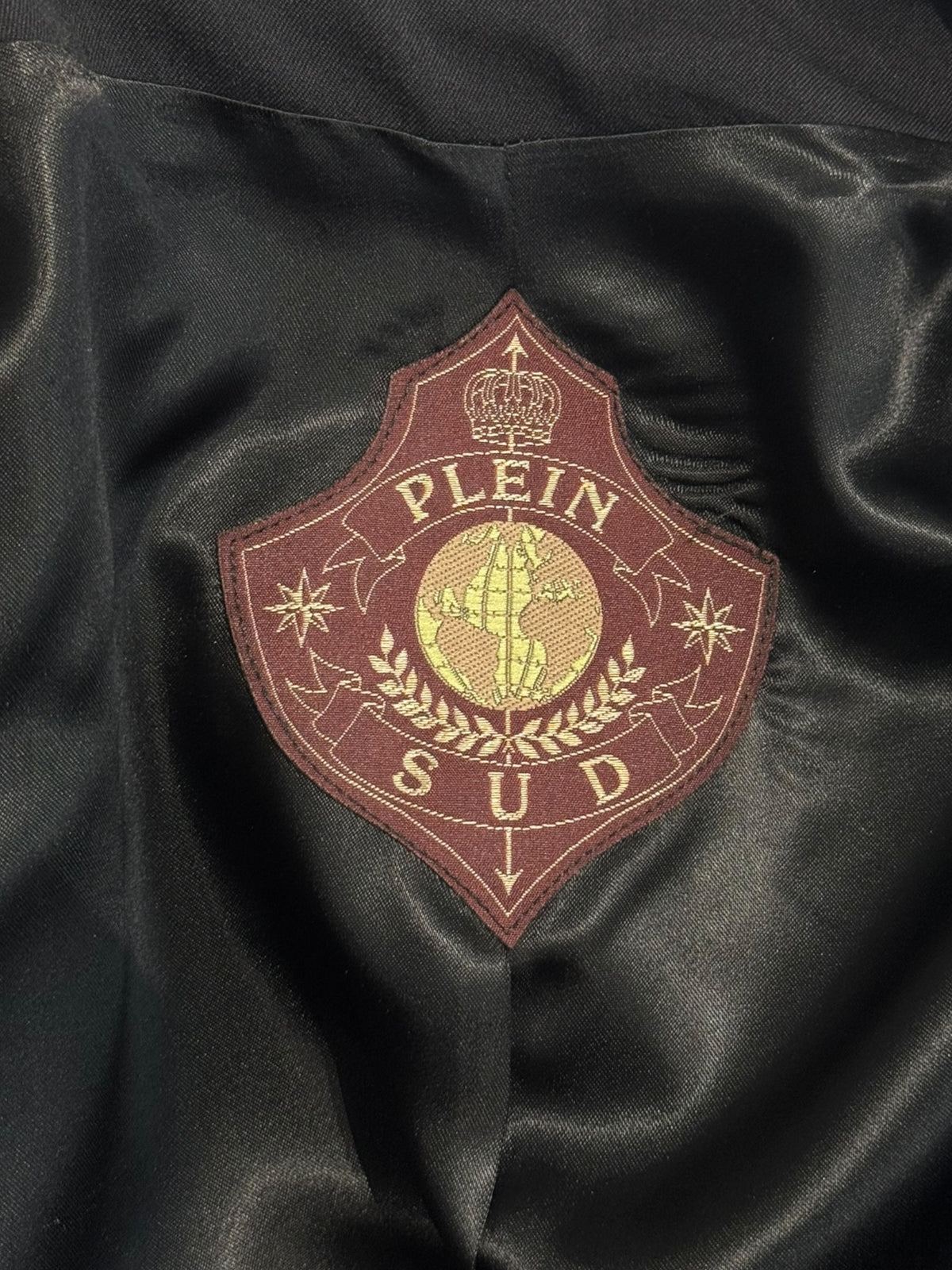 PLEIN SUD 1980s BLACK WOOL BLEND WRAP BLAZER