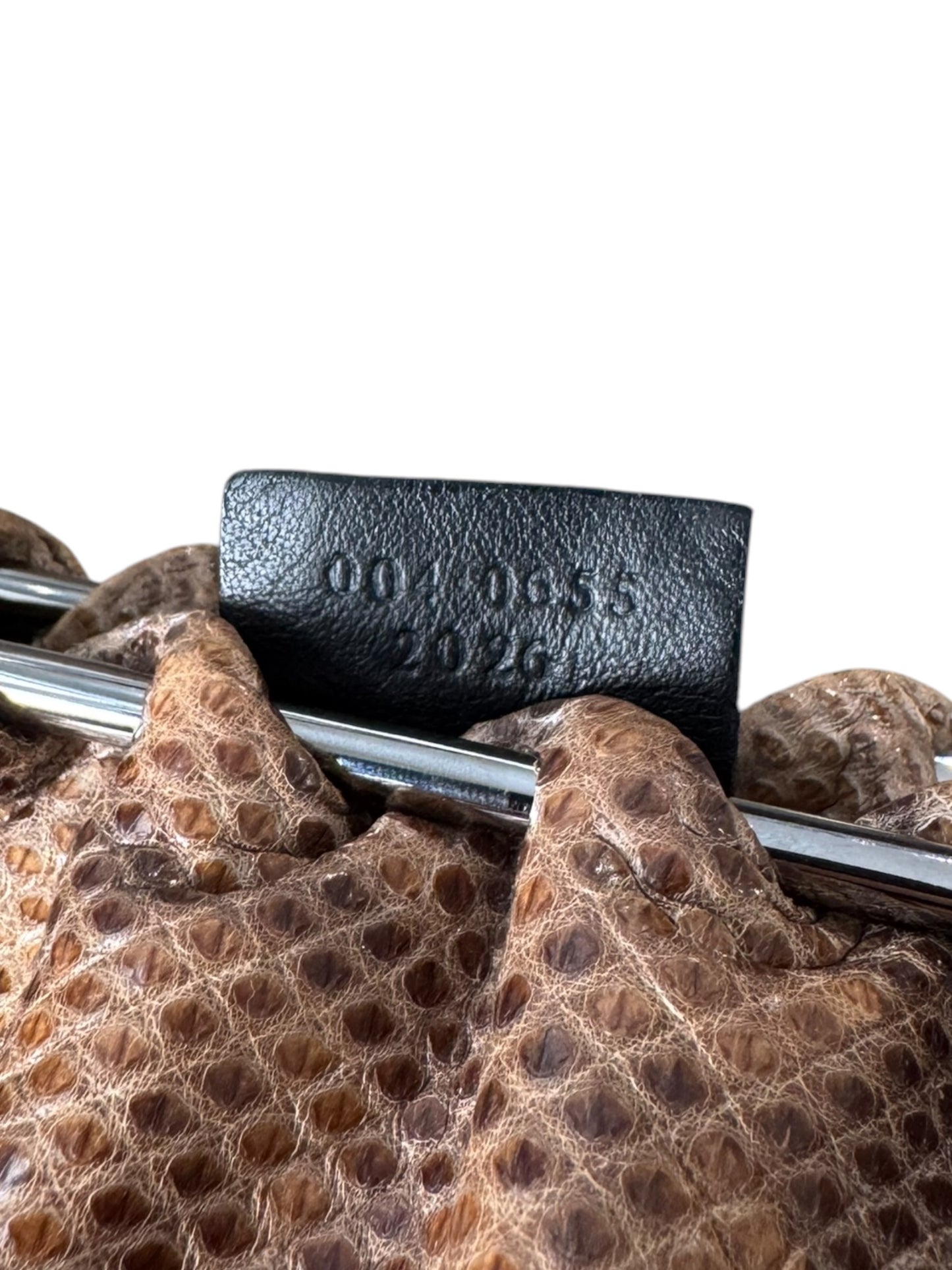 GUCCI FW1999 BY TOM FORD BROWN LIZARD LEATHER CLUTCH