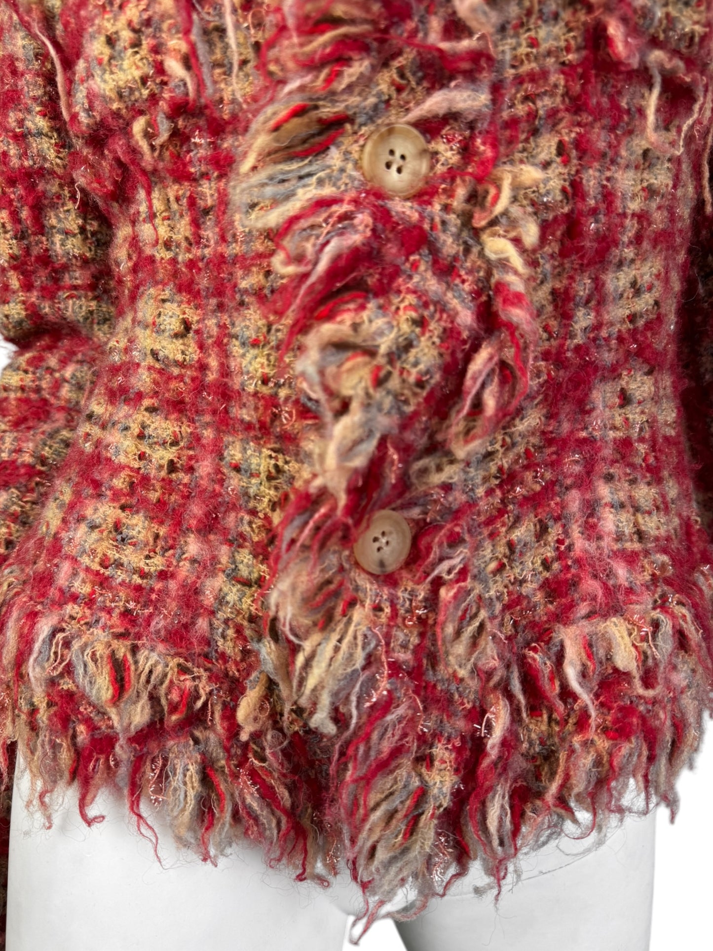 JUNYA WATANABE FW2003 RED DISTRESS TWEED JACKET