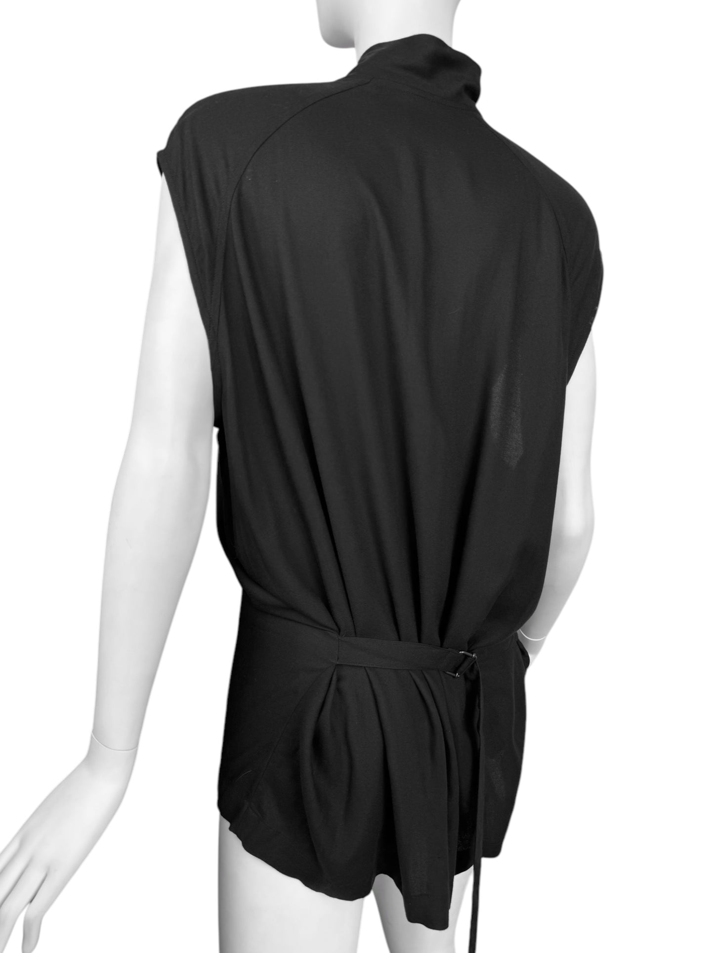 ANN DEMEULEMEESTER 2018 BY SÉBASTIEN MEUNIER BLACK HALF-ZIP TANK TOP