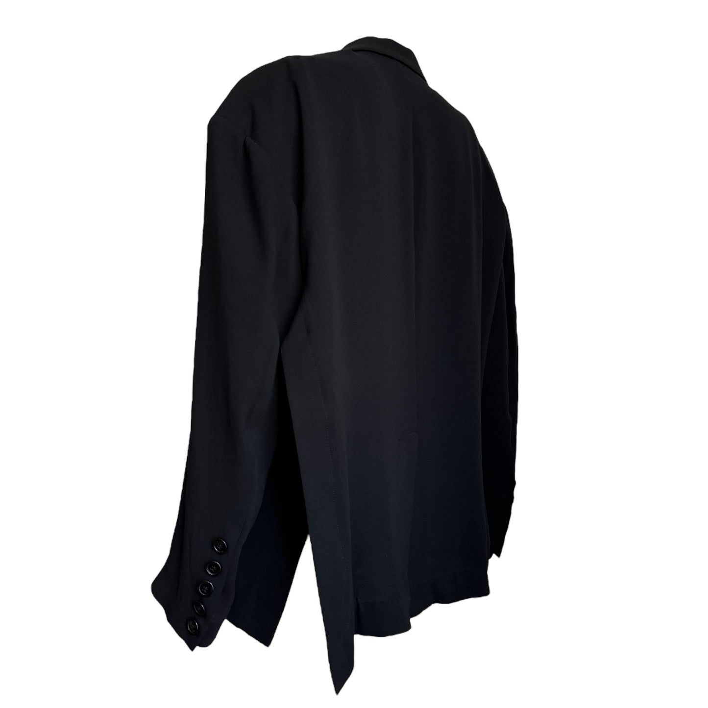 YOHJI YAMAMOTO FW2006 BLACK SILK CUT OUT BUCKLE BLAZER