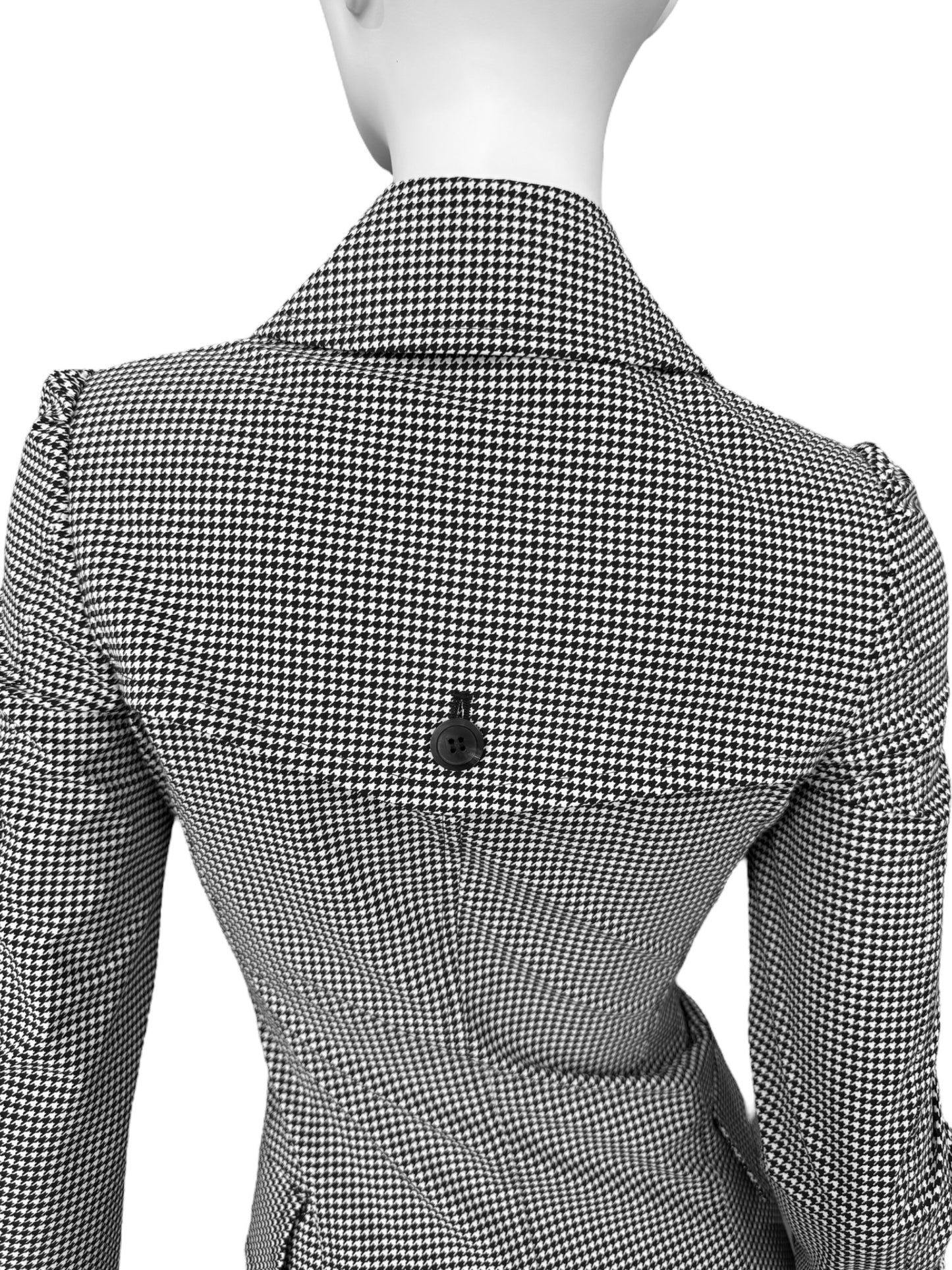 JUNYA WATANABE SS2010 BLACK & WHITE HOUNDSTOOTH DOUBLE BREASTED TRENCH JACKET