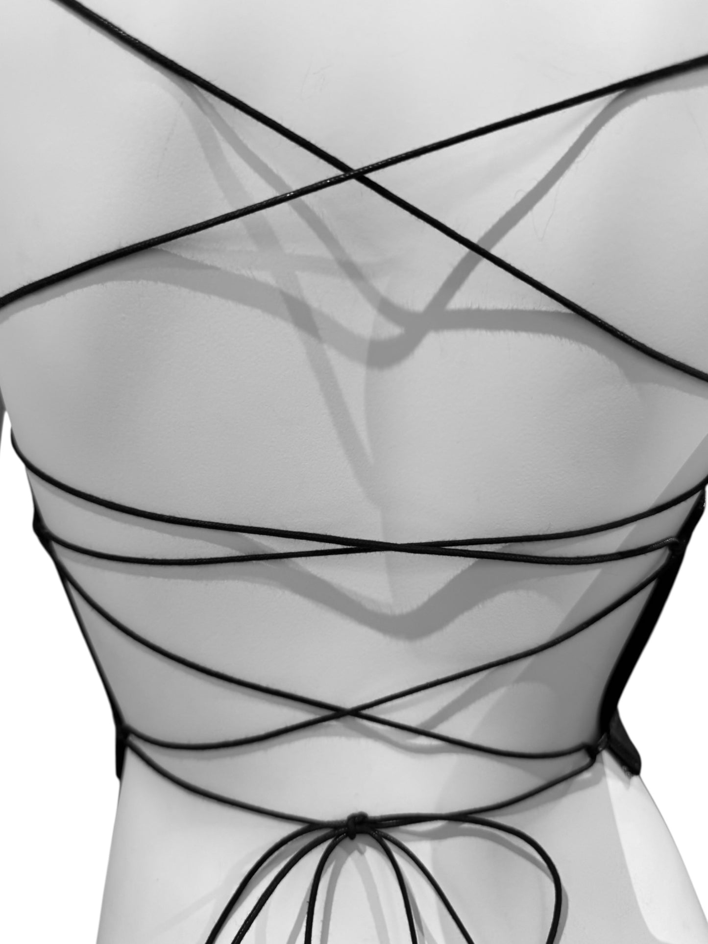 PLEIN SUD SS1994 BLACK LEATHER LACE-UP CORSET